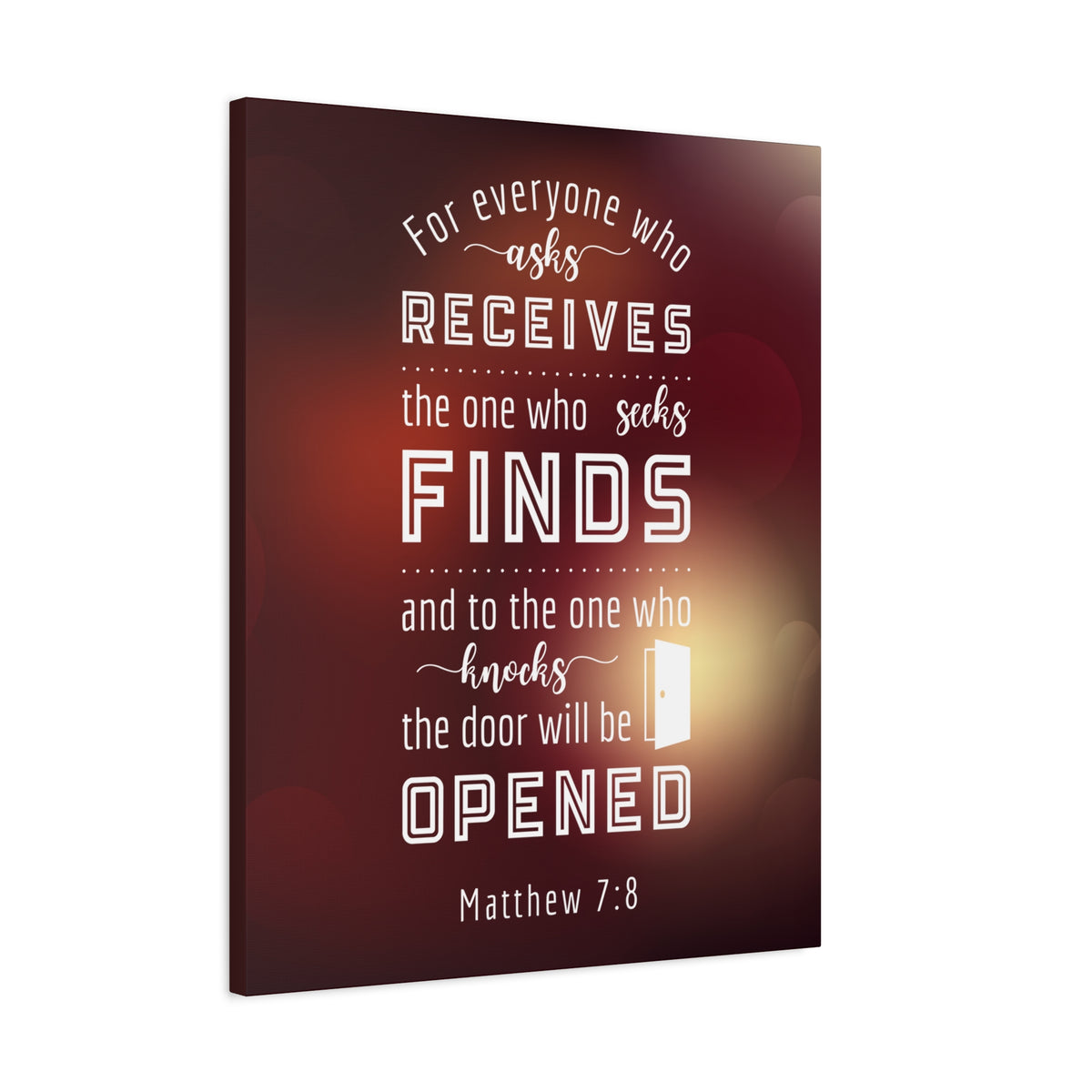 Scripture Canvas The One Who Seeks Matthew 7:8 Christian Wall Art Bible Verse Print Ready to Hang