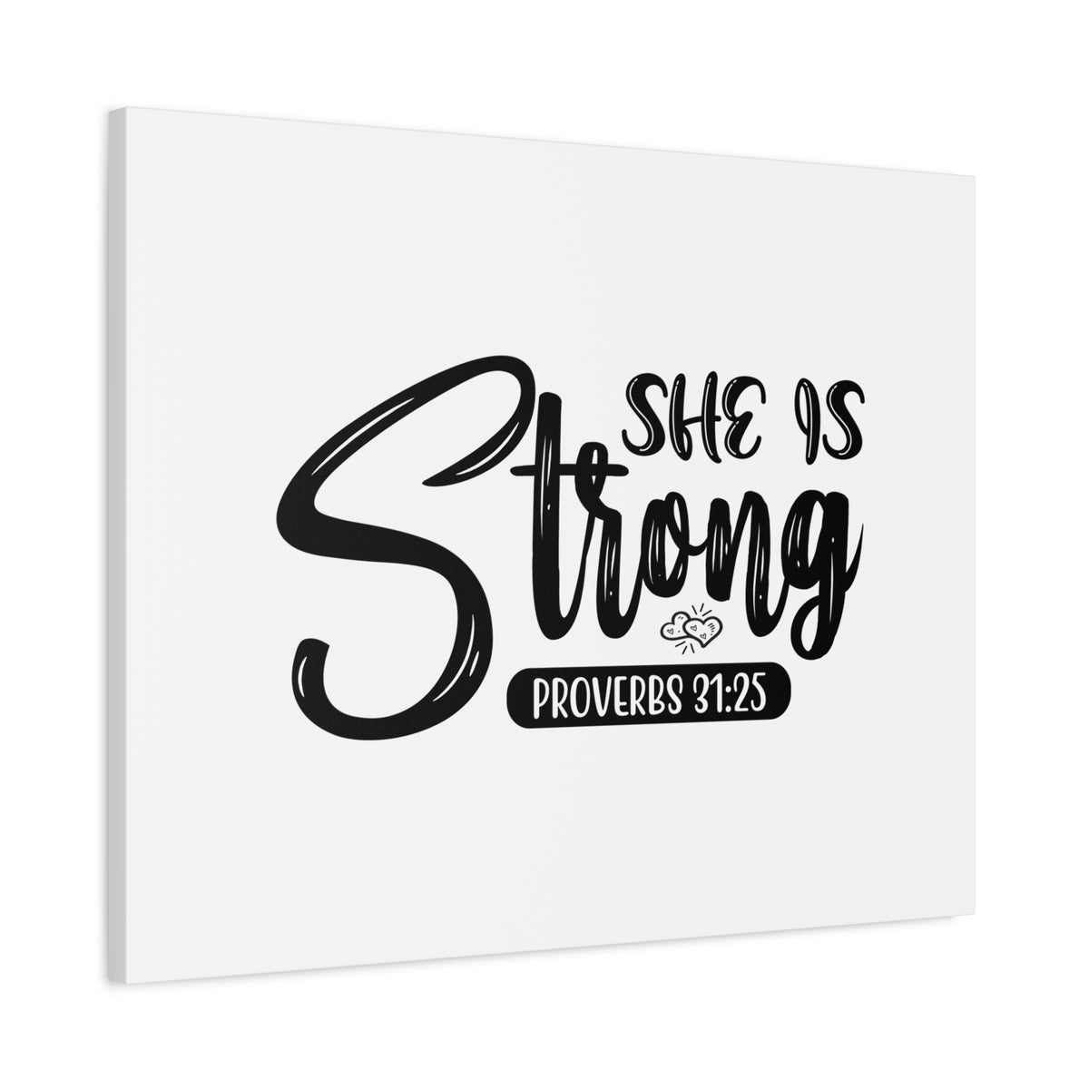 Scripture Canvas She Is Strong Proverbs 31:25 Christian Wall Art Bible Verse Print Ready to Hang