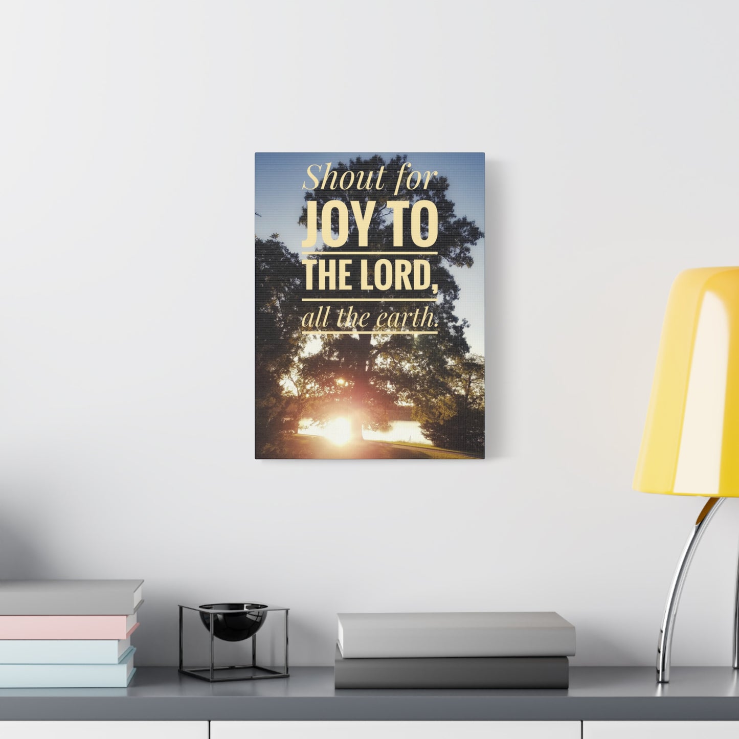 Scripture Canvas Joy To The Lord Psalms 100:1 Christian Wall Art Bible Verse Print Ready to Hang
