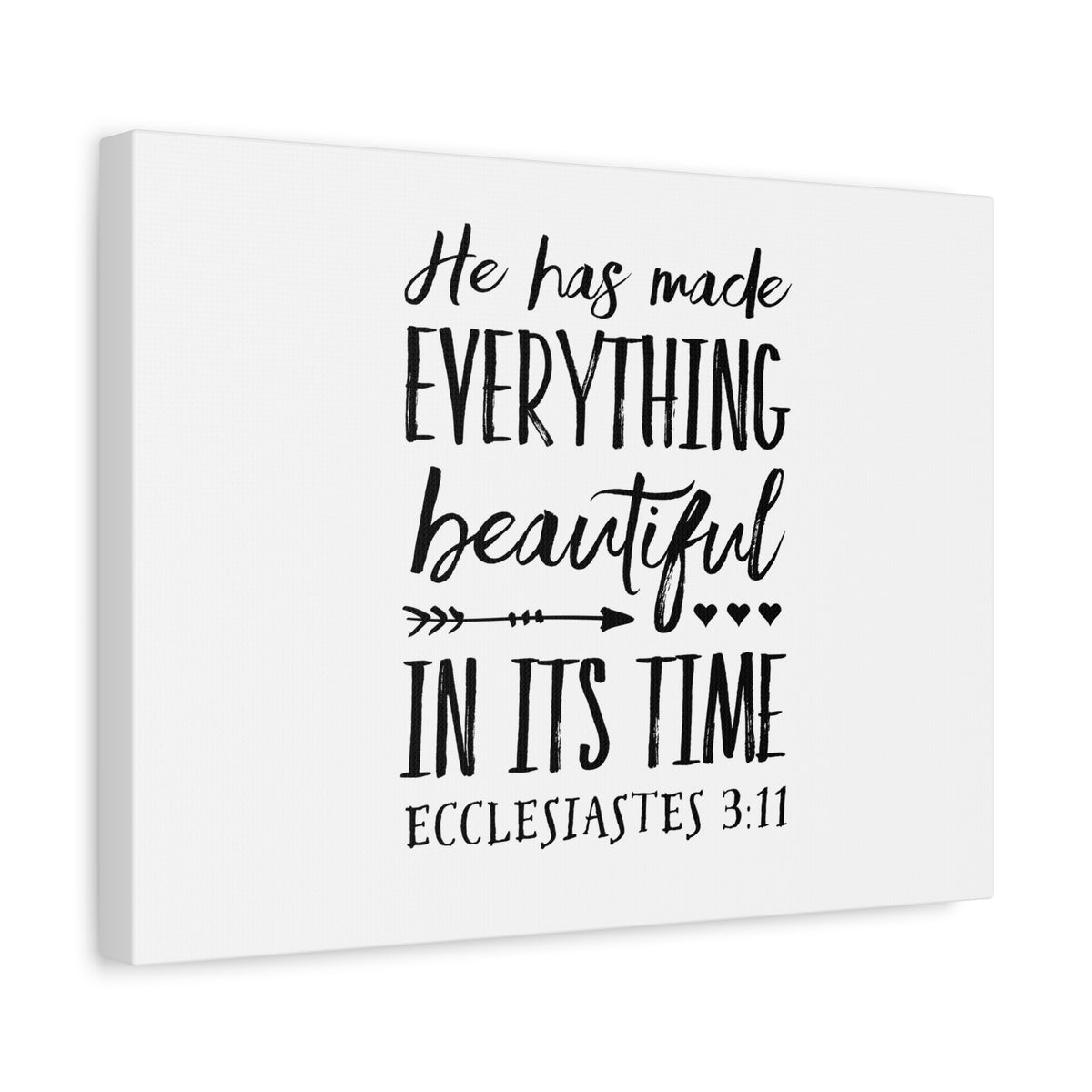 Scripture Canvas Everything Beautiful Ecclesiastes 3:11 Christian Wall Art Bible Verse Print Ready to Hang