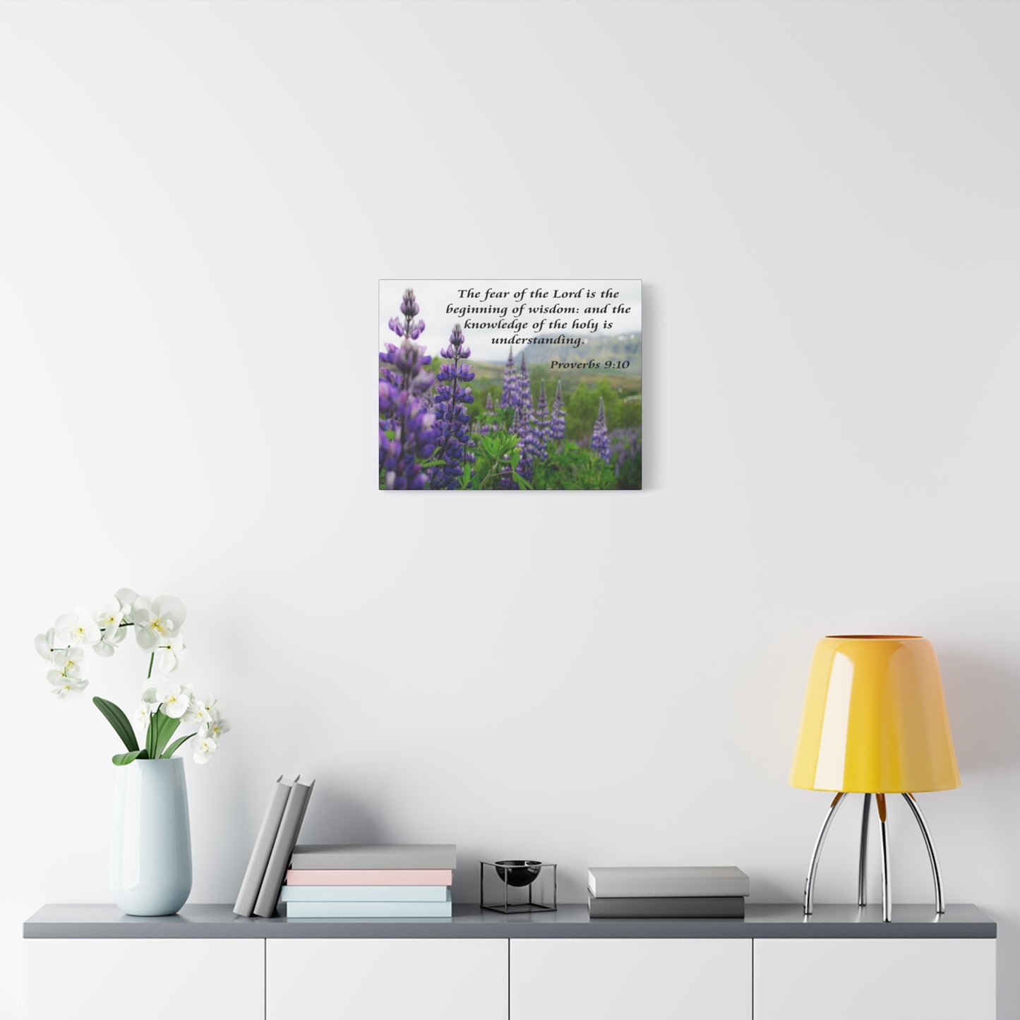 Bible Verse Canvas The Fear of The Lord Proverbs 9:10 Christian Home Décor Wall Art Scripture Ready to Hang Faith Print