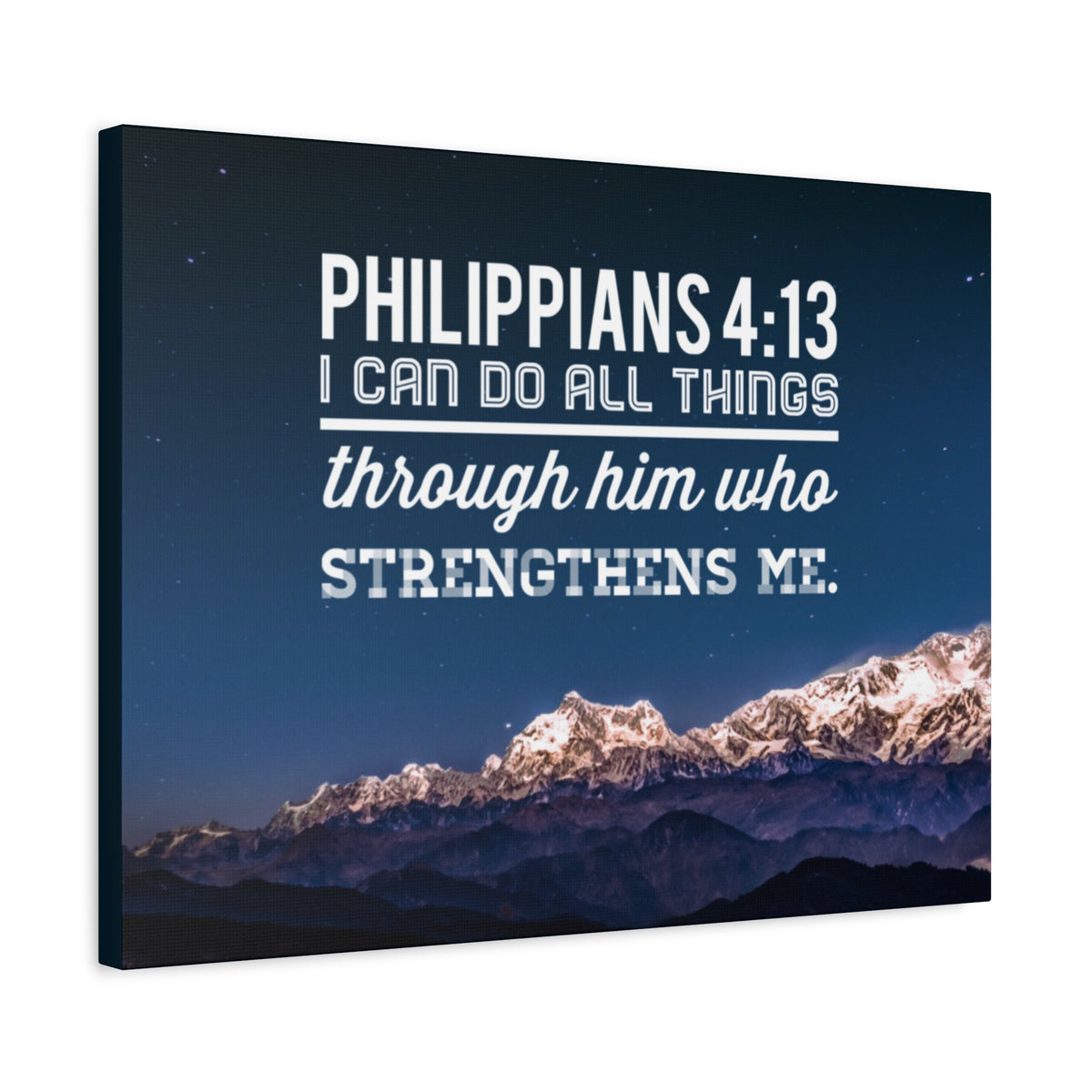 Scripture Canvas Strengthens Philippians 4:13 Blue Sky Christian Wall Art Bible Verse Print Ready to Hang
