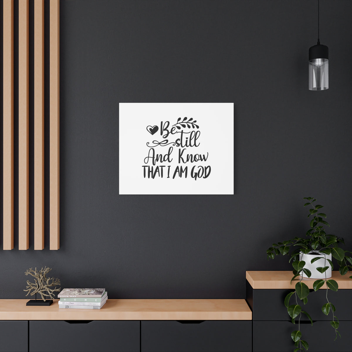 Scripture Canvas Be Still And Know That I Am God Psalm 46:10 Christian Wall Art Bible Verse Print Ready to Hang