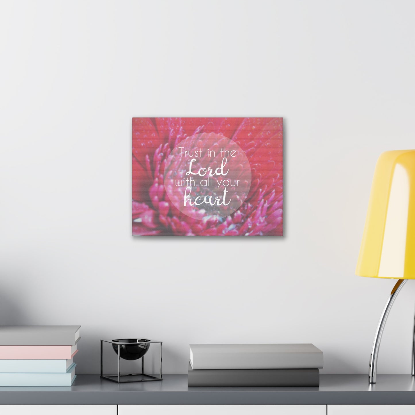 Trust In The Lord Proverbs 3:5 Red Christian Wall Art Bible Verse Print Ready to Hang