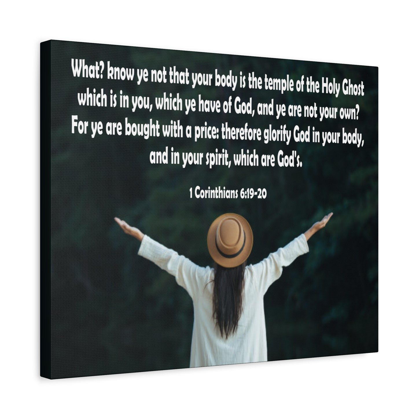 Bible Verse Canvas You Are Not Your Own 1 Corinthians 6:19-20 Christian Home Décor Wall Art Scripture Ready to Hang Faith Print