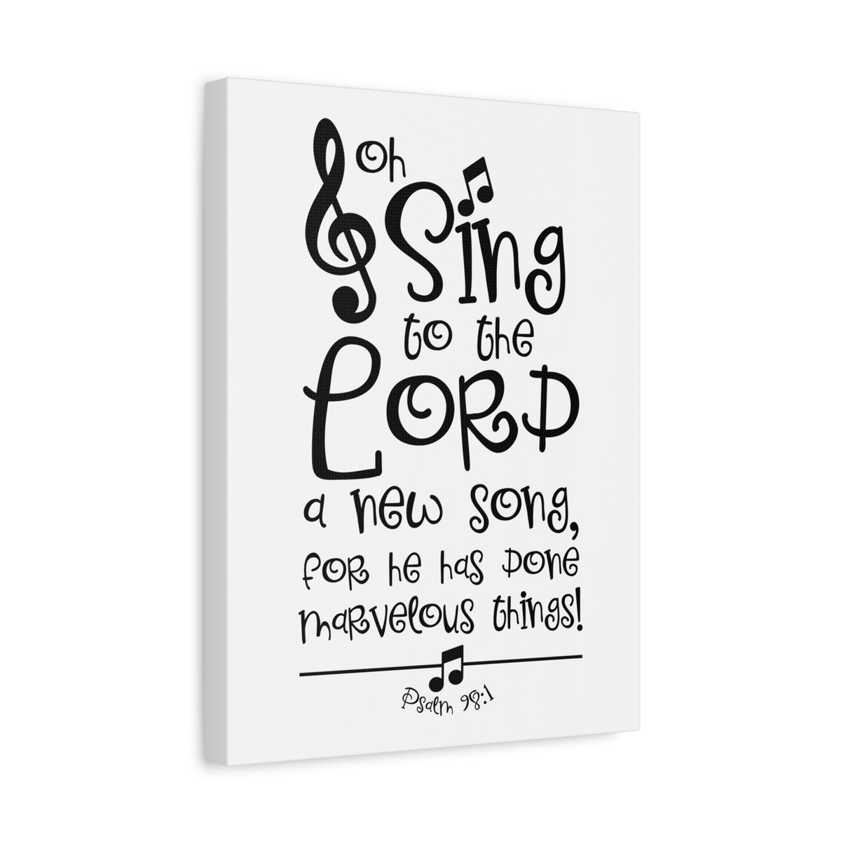 Scripture Canvas Sing To The Lord Psalm 98:1 Christian Wall Art Bible Verse Print Ready to Hang
