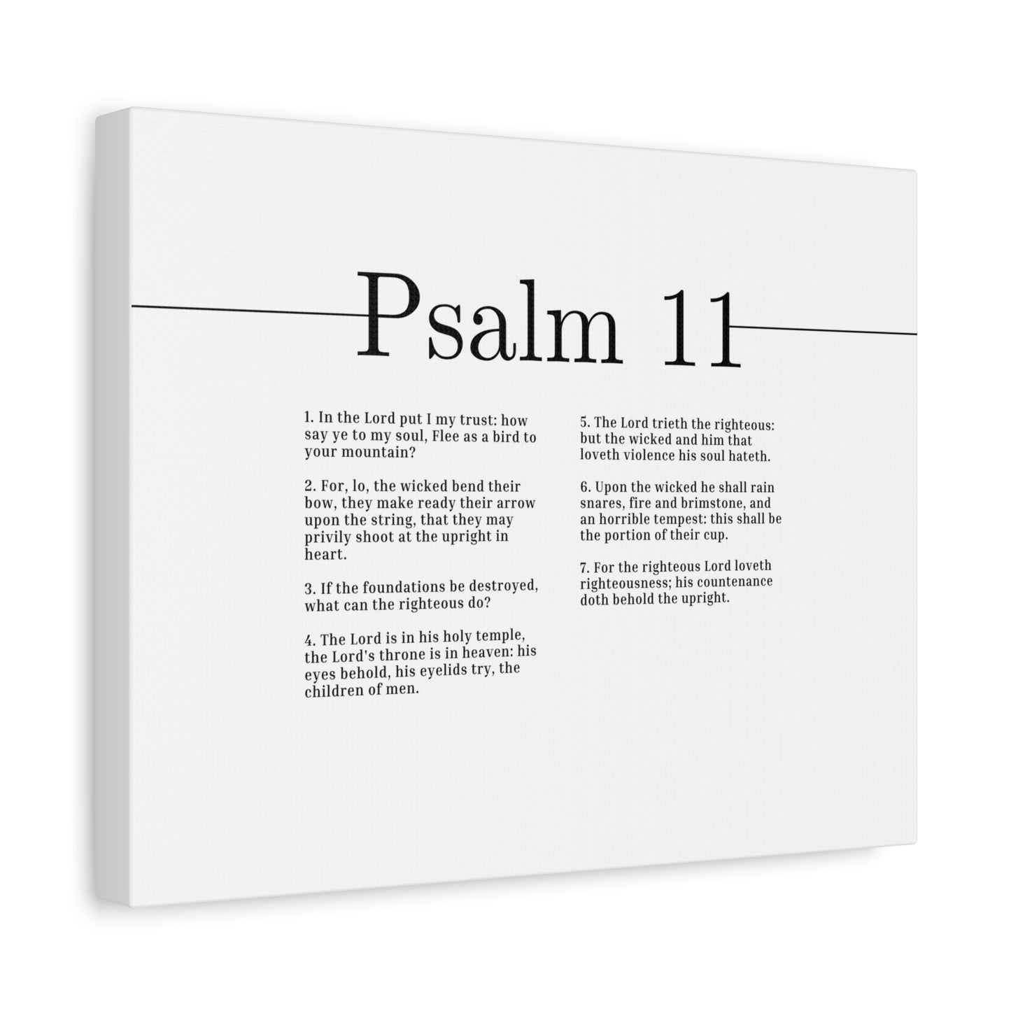Scripture Canvas In The Lord I Put My Trust Psalm 11 Christian Wall Art Bible Verse Print Ready to Hang