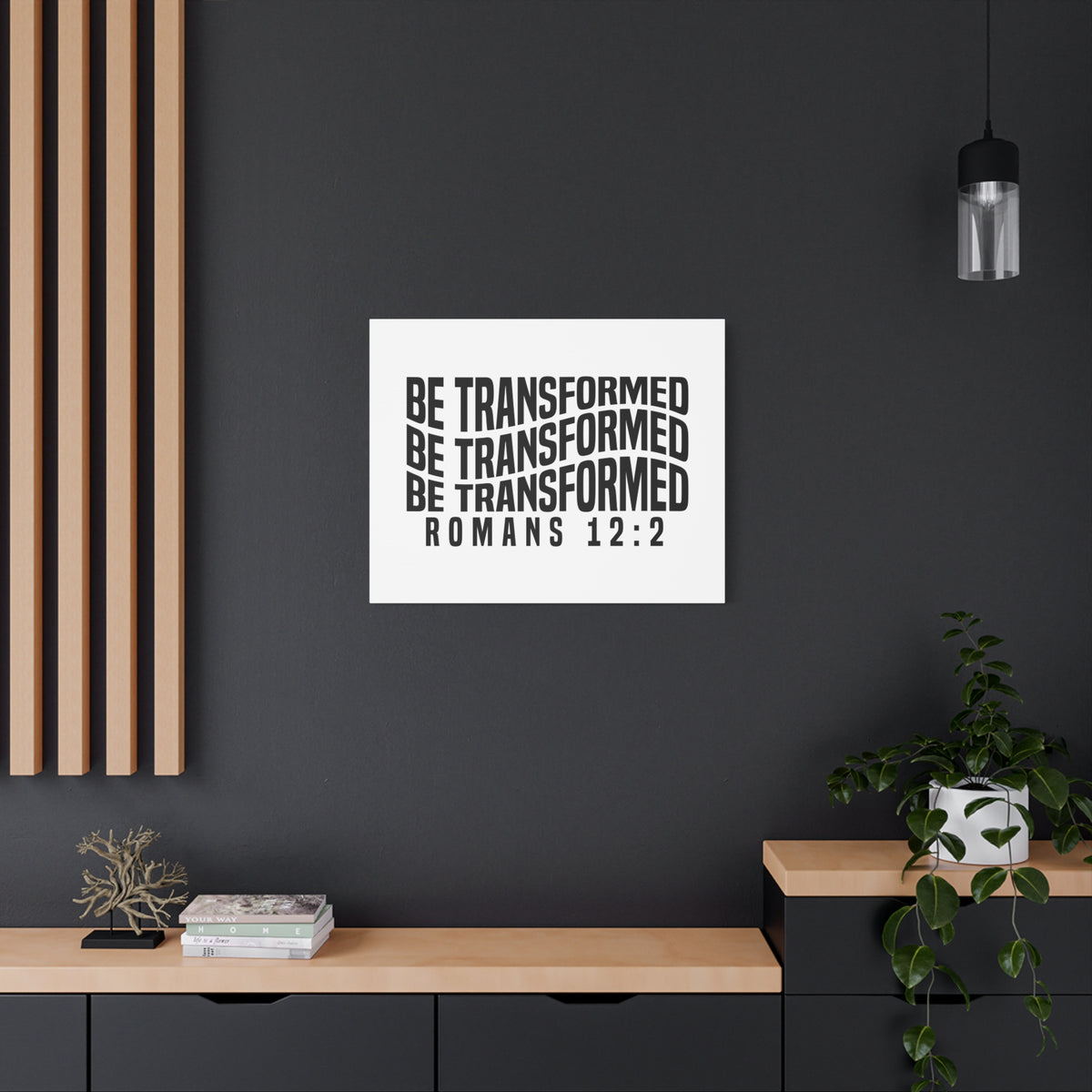 Scripture Walls Be Transformed Romans 12:2 Bible Verse Canvas Christian Wall Art Ready to Hang Unframed
