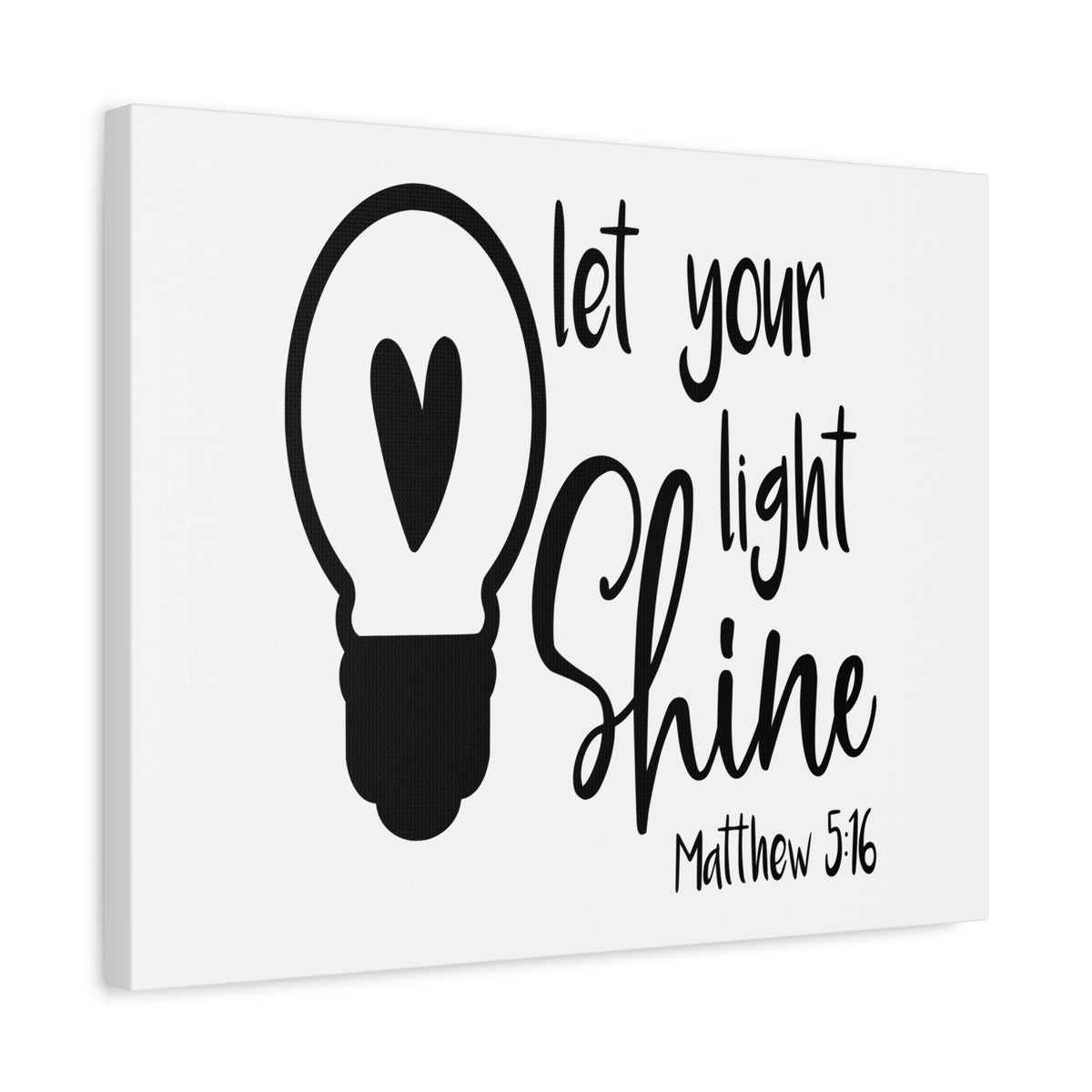Scripture Canvas Your Light Shine Matthew 5:16 Christian Wall Art Bible Verse Print Ready to Hang