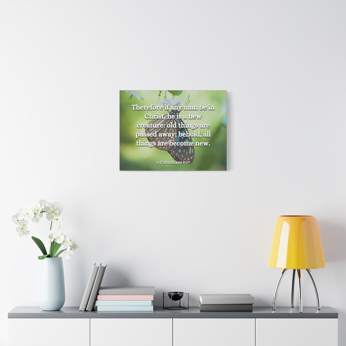 Scripture Canvas New Creature 2 Corinthians 5:17 Christian Wall Art Bible Verse Print Ready to Hang
