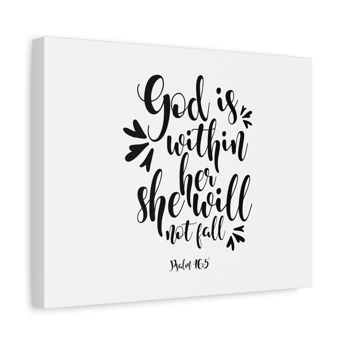 Scripture Canvas Within Her Psalm 46:5 Christian Wall Art Bible Verse Print Ready to Hang