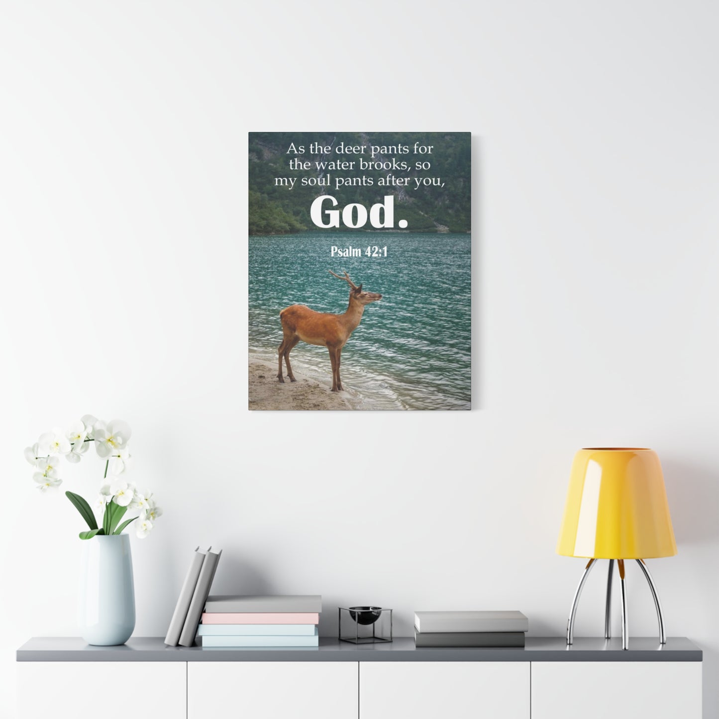 Scripture Canvas Soul Pants Psalm 42:1 Christian Wall Art Bible Verse Print Ready to Hang