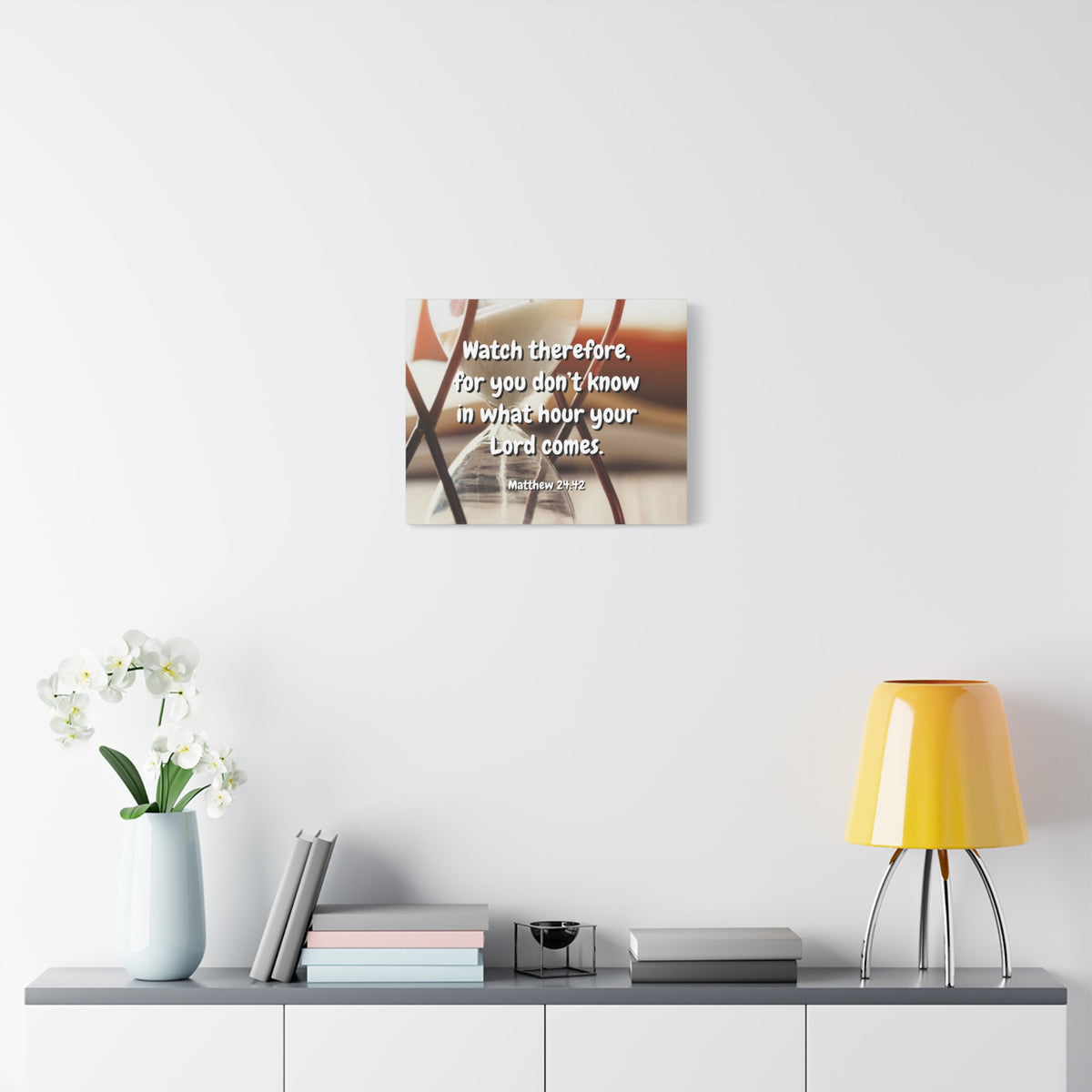 Scripture Canvas Hour Matthew 24:42 Christian Wall Art Bible Verse Print Ready to Hang