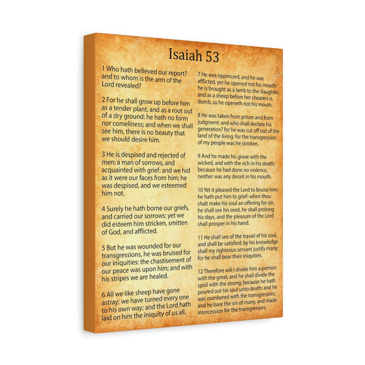 Scripture Walls Coming of Christ Isaiah 53 Chapter Gold Christian Wall Art Print Ready to Hang Unframed