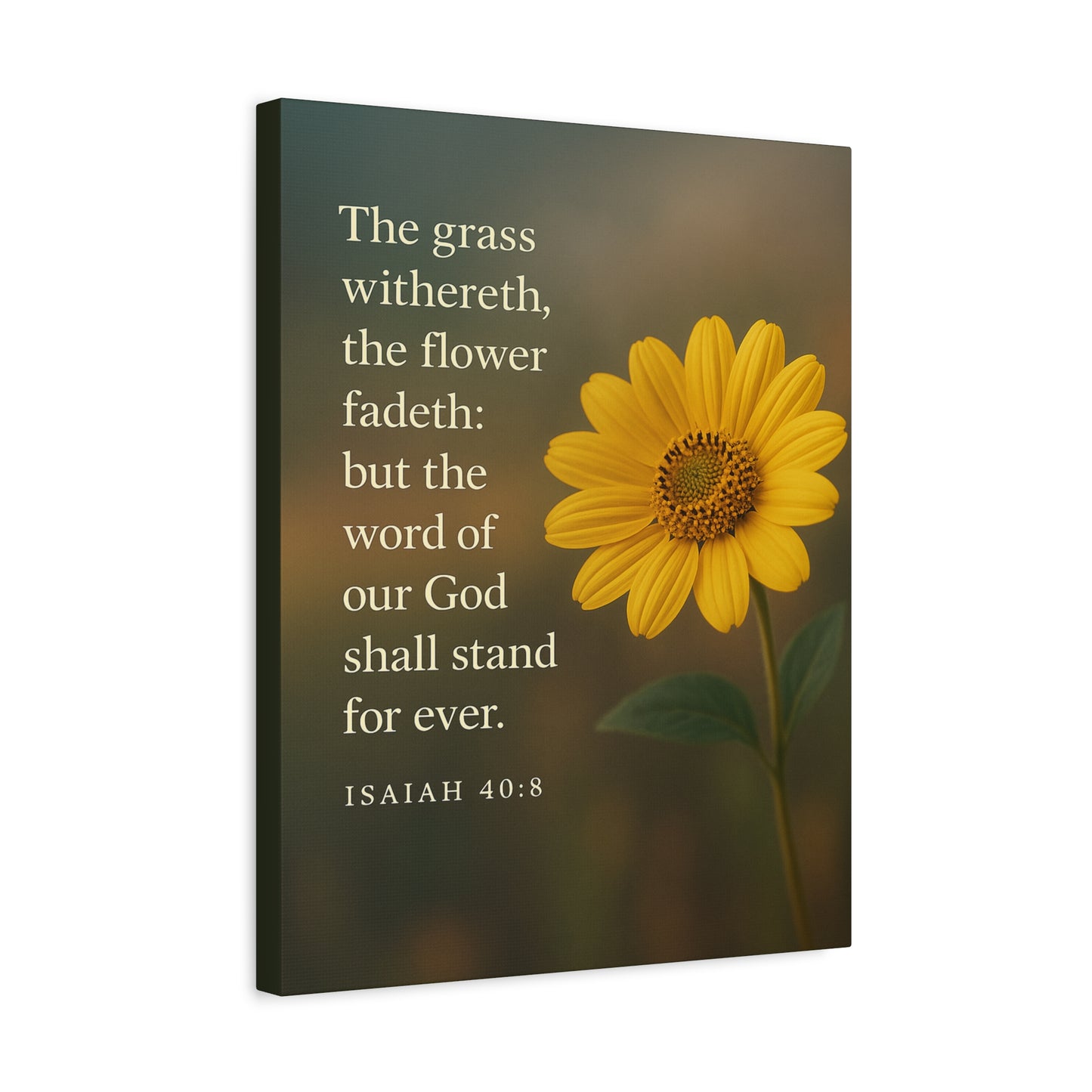 Bible Verse Canvas Isaiah 40:8 Christian Home Décor Wall Art Scripture Ready to Hang Faith Print