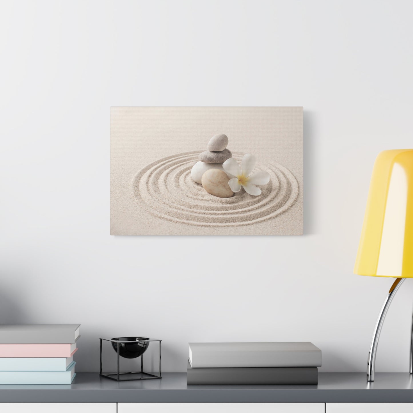 Stacked Zen Stones Forest Floral Nature Photography Canvas Wall Art for Home Decor Ready-to-Hang