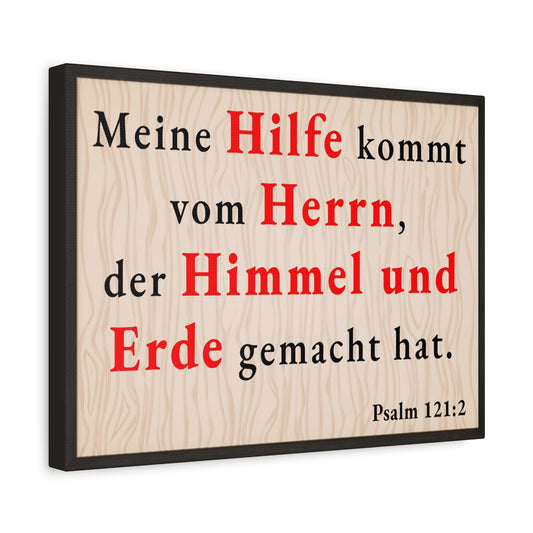 Scripture Walls Psalm 121:2 Help From God German Bible Verse Canvas Christian Wall Art Ready to Hang Unframed