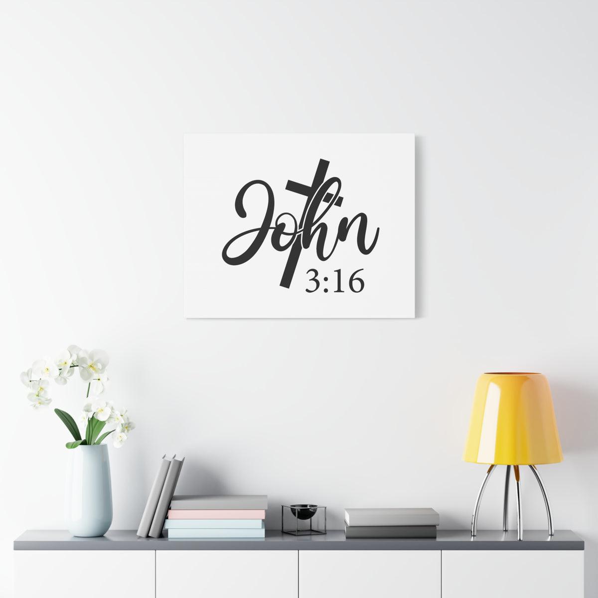 Scripture Canvas John 3:16 Christian Wall Art Bible Verse Print Ready to Hang