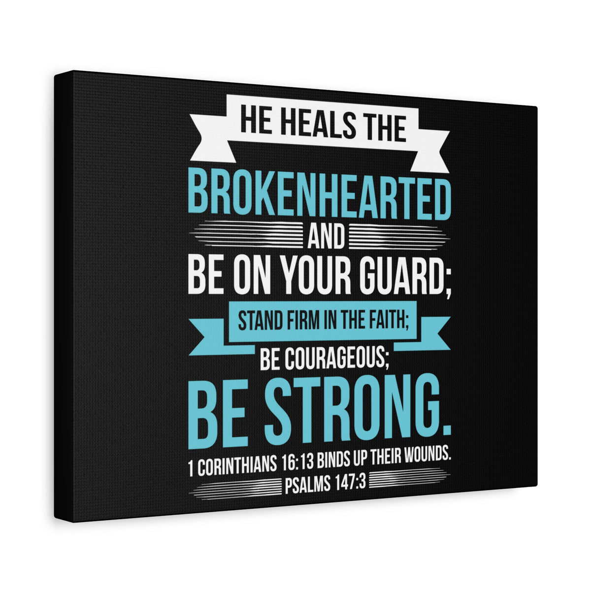 Scripture Canvas Be On Your Guard Psalms 147:3 Christian Wall Art Bible Verse Print Ready to Hang