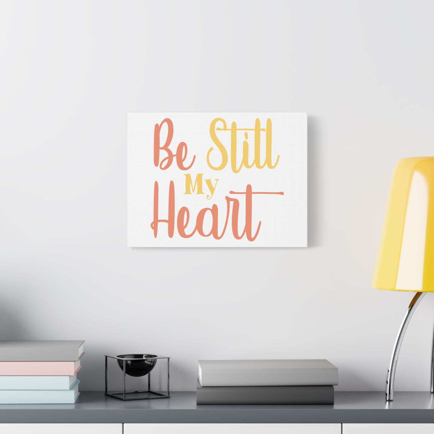 Scripture Canvas Be Still Psalm 37:7 Christian Wall Art Print Ready to Hang