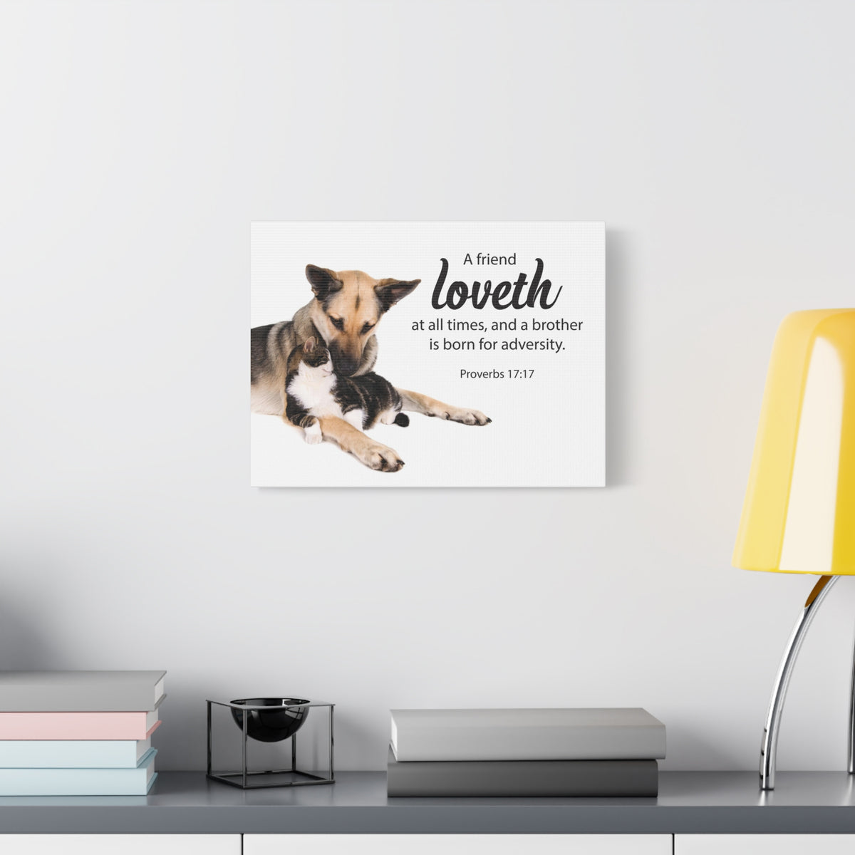 Scripture Canvas A Friend at All Times Proverbs 17:17 Christian Wall Art Bible Verse Print Ready to Hang