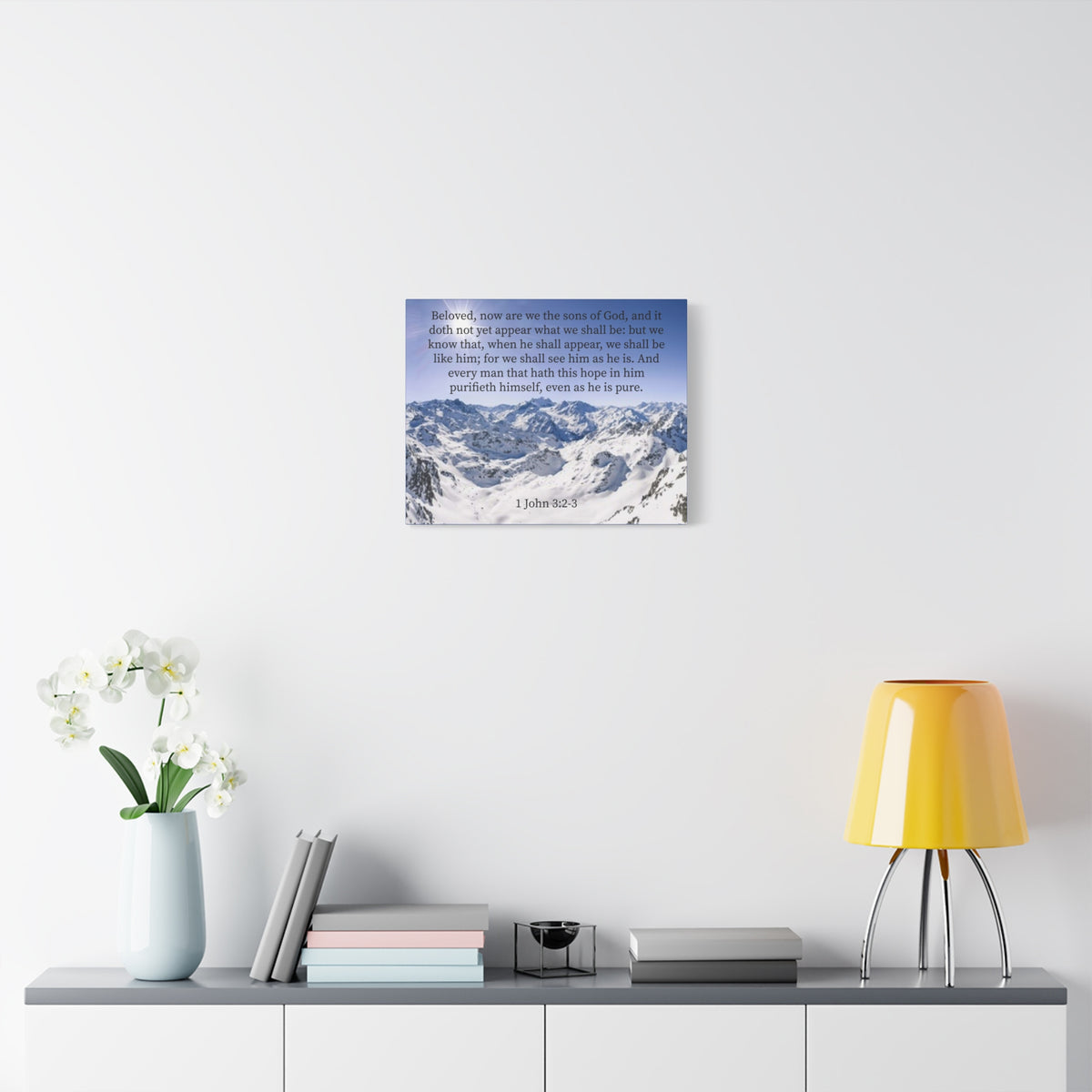 Scripture Canvas Even As He is Pure 1 John 3:2-3 Christian Wall Art Bible Verse Print Ready to Hang