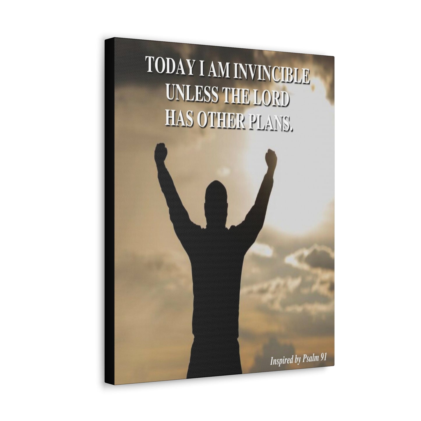 Today I Am Invincible Canvas Psalm 91 Bible Verse Canvas Christian Wall Art Ready to Hang