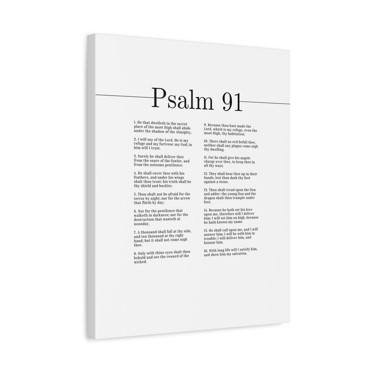 Scripture Canvas He Is My Refuge And My Fortress Psalm 91 Christian Wall Art Bible Verse Print Ready to Hang