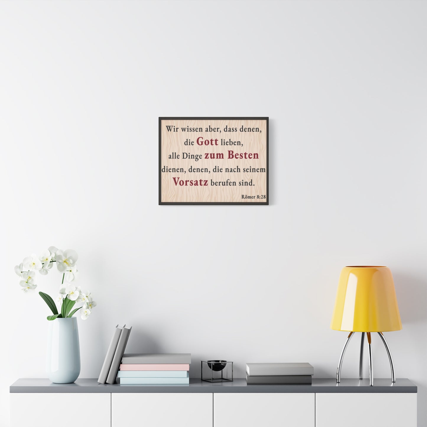 Scripture Walls Römer 8:28 Romans 8:28 German Bible Verse Canvas Christian Wall Art Ready to Hang Unframed