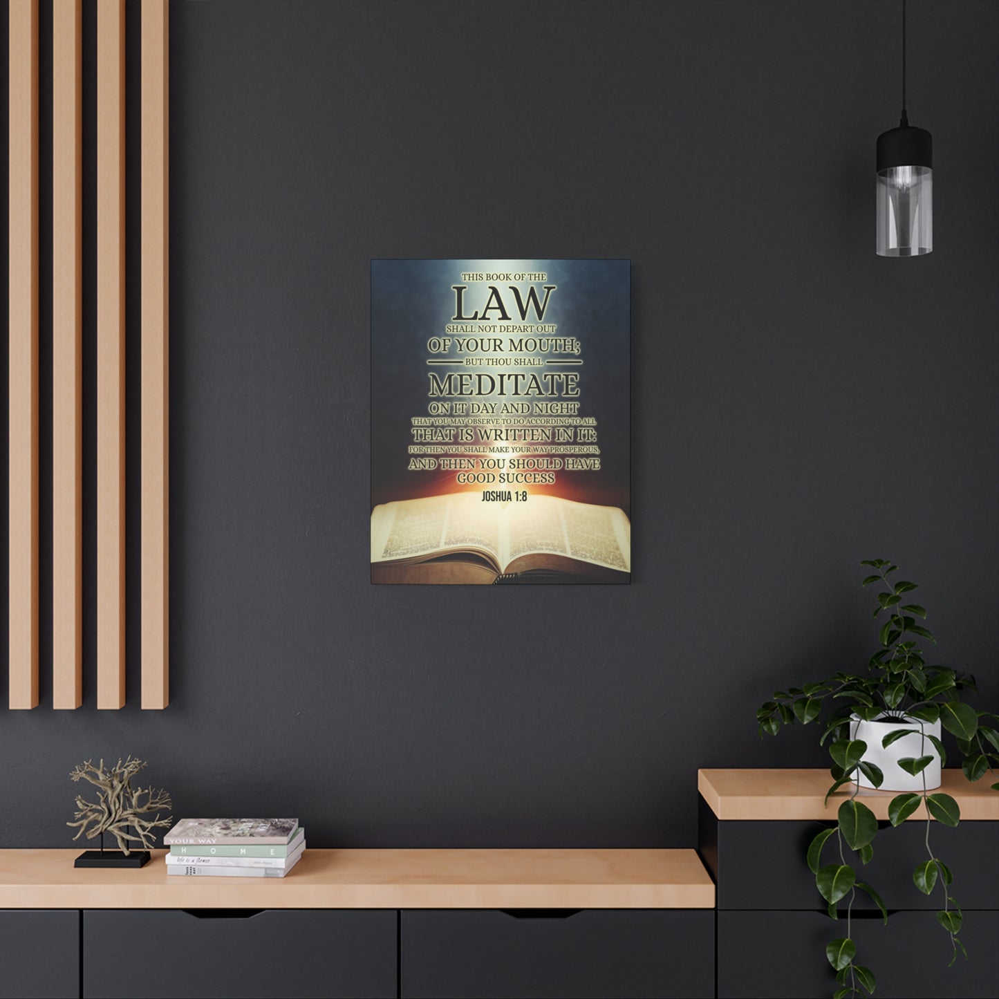 Scripture Canvas Book of the Law Joshua 1:8  Christian Wall Art Bible Verse Print Ready to Hang
