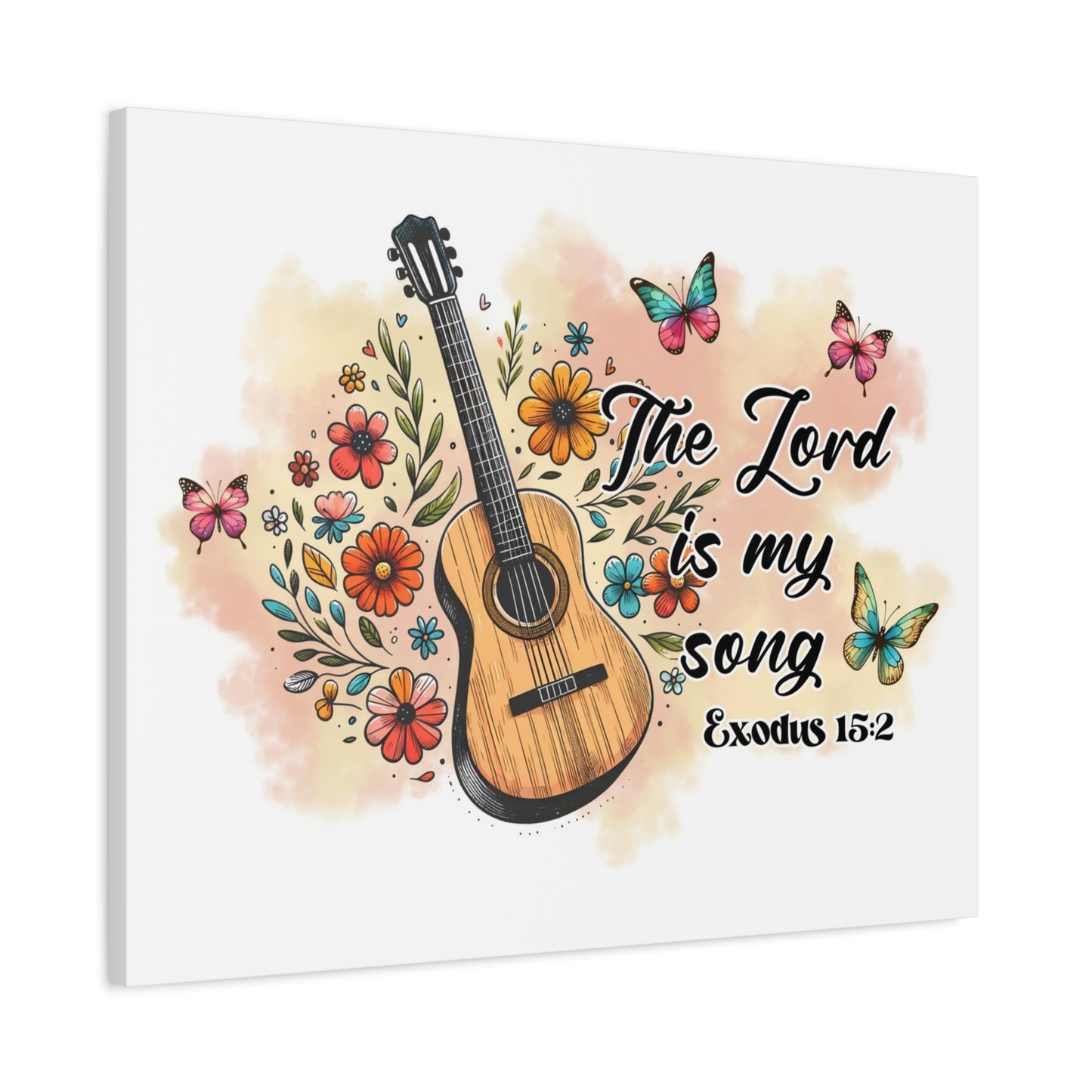 Scripture Walls Exodus 15:2 The Lord is My Song Bible Verse Canvas Christian Wall Art Ready to Hang Unframed