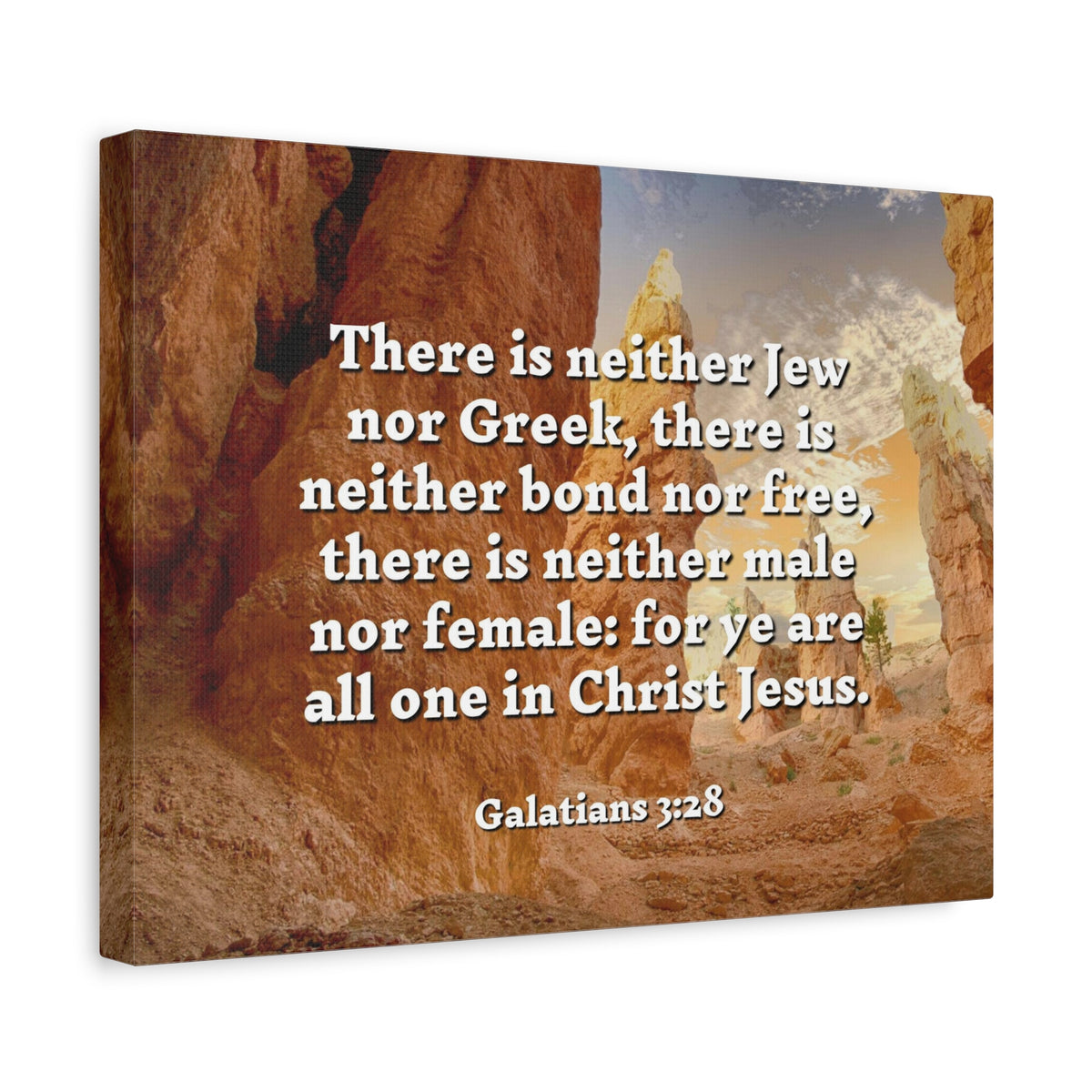 Scripture Canvas All One Galatians 3:28 Christian Wall Art Bible Verse Print Ready to Hang