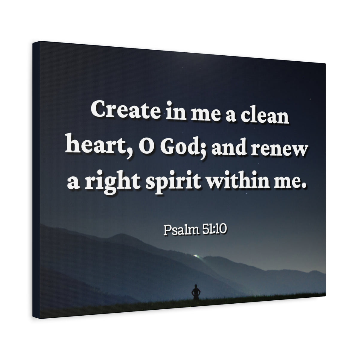 Scripture Canvas Right Spirit Psalm 51:10 Christian Wall Art Bible Verse Print Ready to Hang