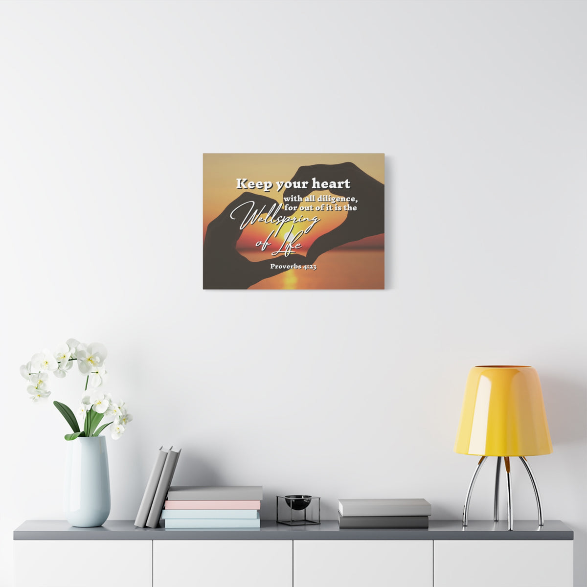 Scripture Canvas Issues Of Life Proverbs 4:23 Christian Wall Art Bible Verse Print Ready to Hang