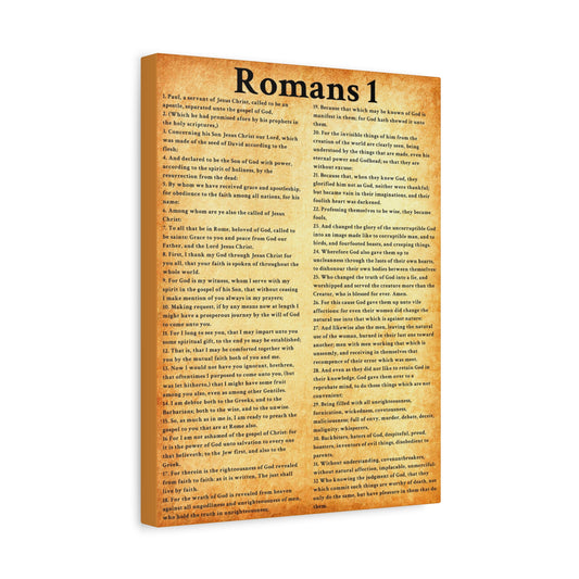Scripture Walls Romans 1 Gold Bible Verse Canvas Christian Wall Art Ready to Hang Unframed