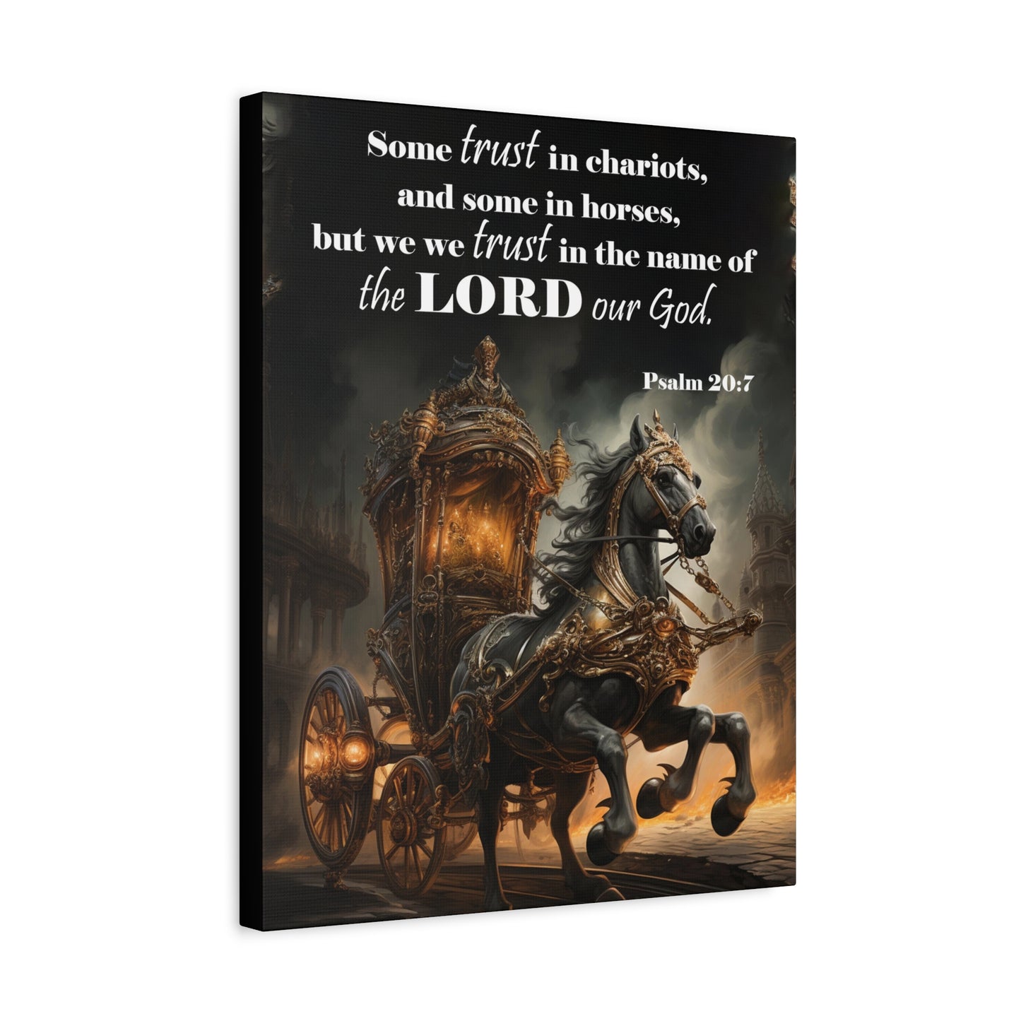Scripture Walls Trust in the Name of the Lord Psalm 20:7 Christian Wall Art Print Ready to Hang Unframed