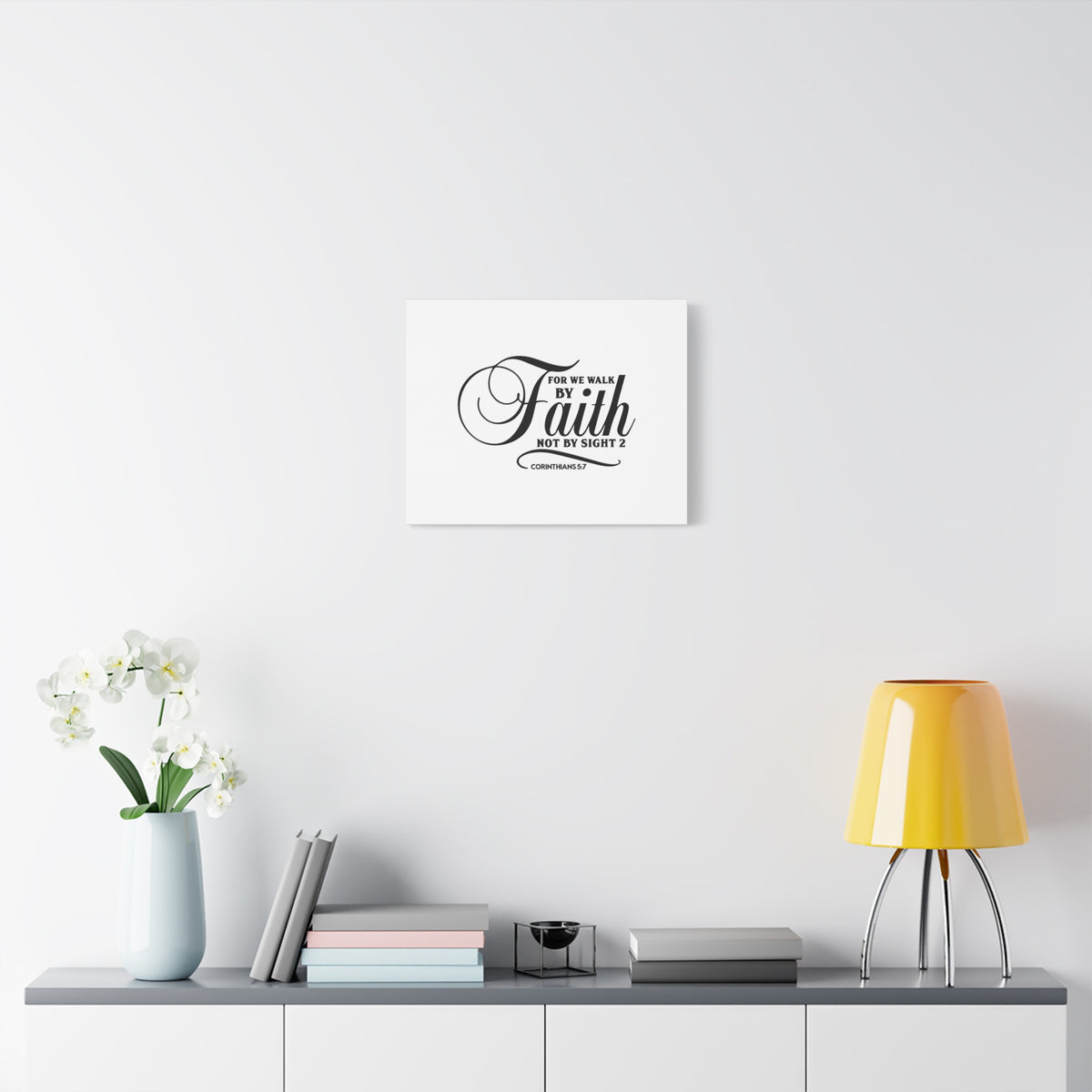 Scripture Canvas Not By Sight Corinthians 5:7 Christian Wall Art Bible Verse Print Ready to Hang