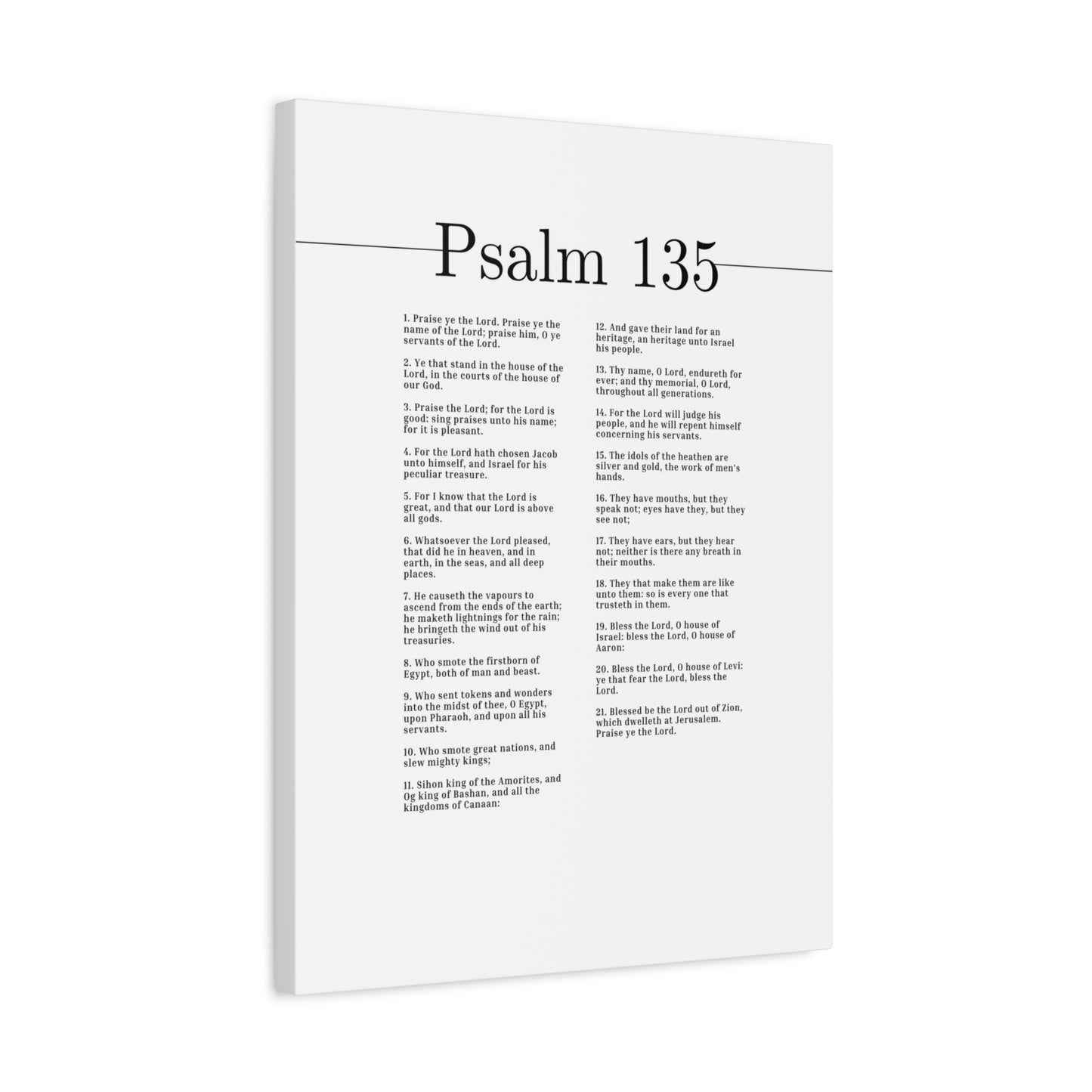 Scripture Canvas Praise Ye The Lord Psalm 135 Christian Wall Art Bible Verse Print Ready to Hang
