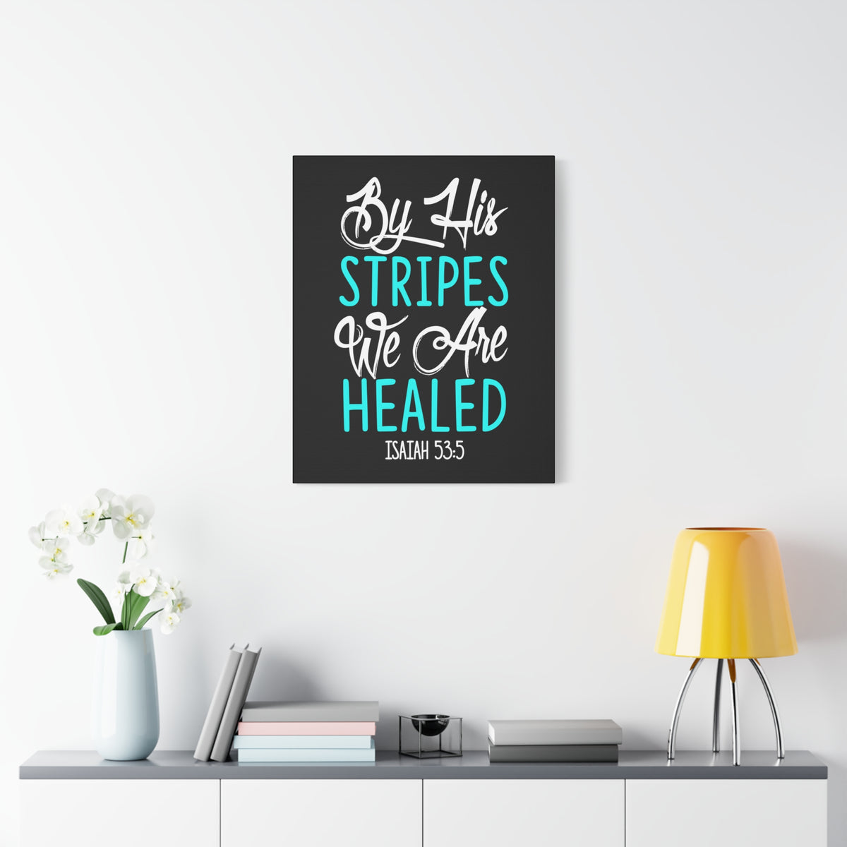 Scripture Canvas We Are Healed Isaiah 53:5 Christian Wall Art Bible Verse Print Ready to Hang