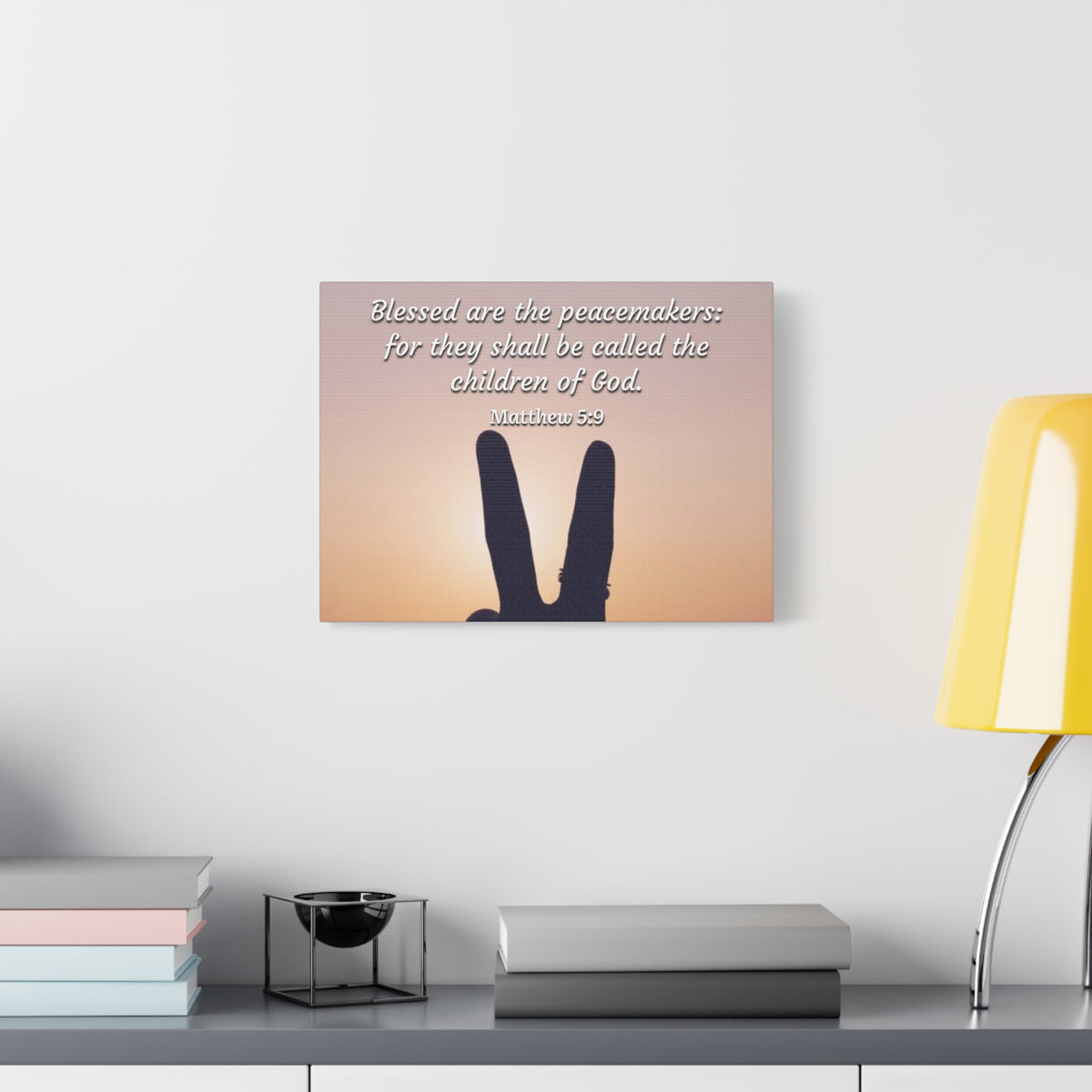 Scripture Canvas Peacemakers Matthew 5:9 Christian Wall Art Bible Verse Print Ready to Hang