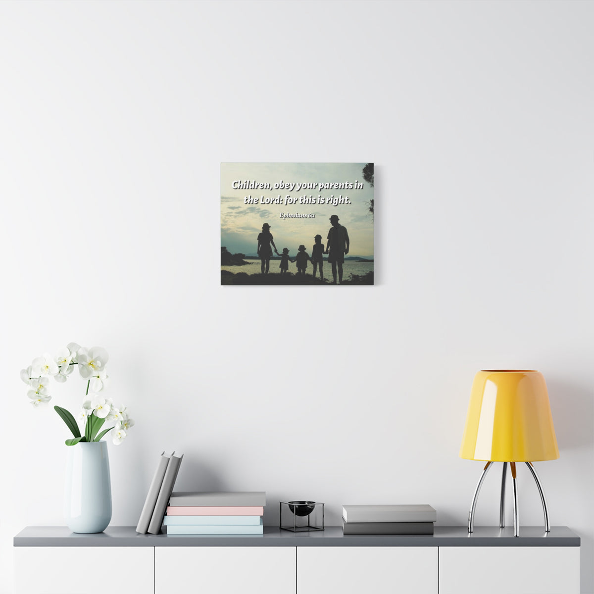 Scripture Canvas Obey Your Parents Ephesians 6:1 Christian Wall Art Bible Verse Print Ready to Hang