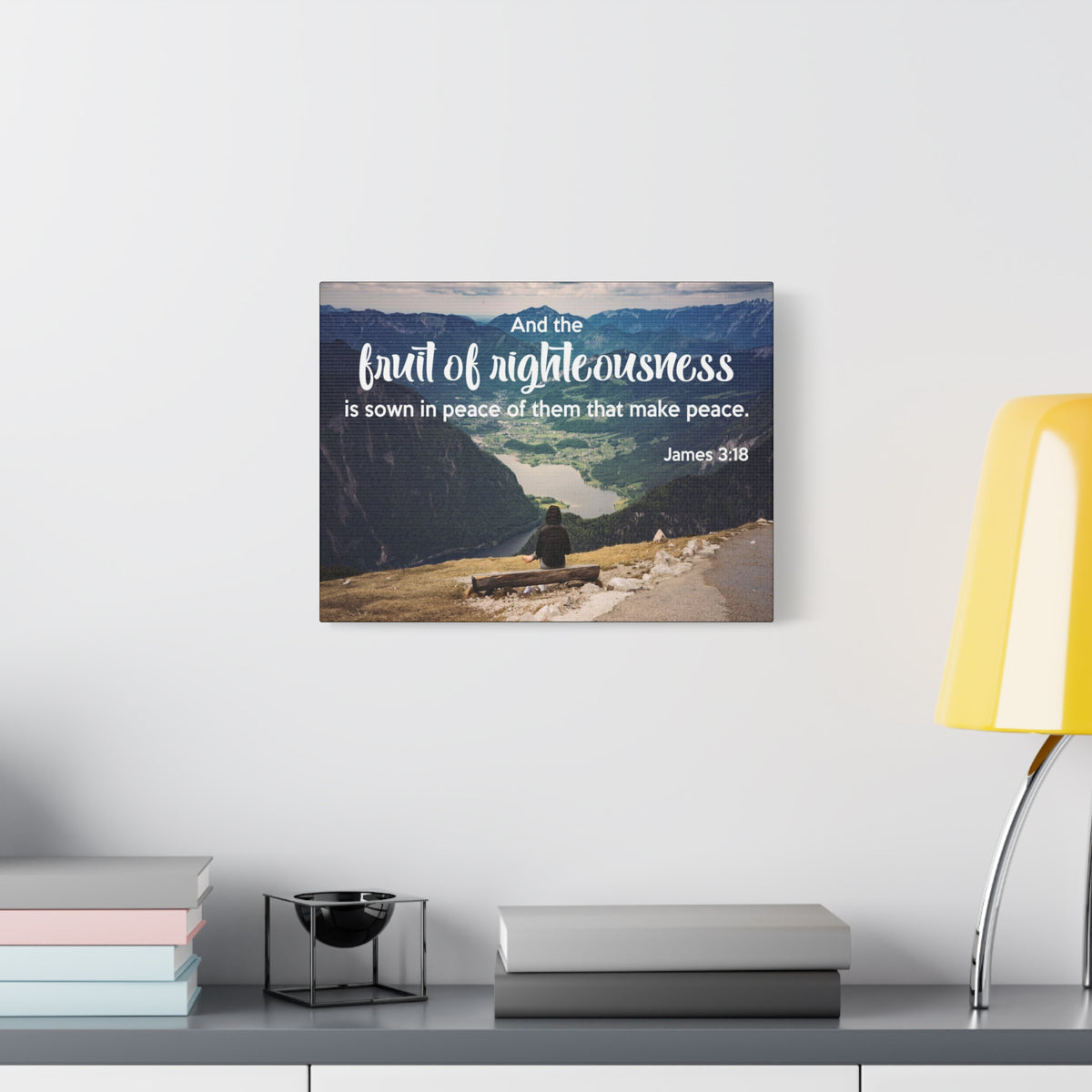 Scripture Canvas Fruit of Righteousness James 3:18 Christian Wall Art Bible Verse Print Ready to Hang