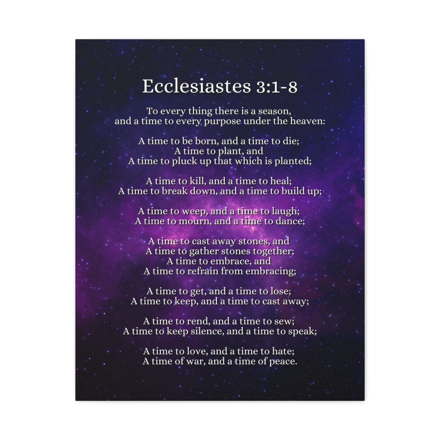 Time For Everything Universe Ecclesiastes 3:2 Bible Verse Canvas Christian Wall Art Ready to Hang