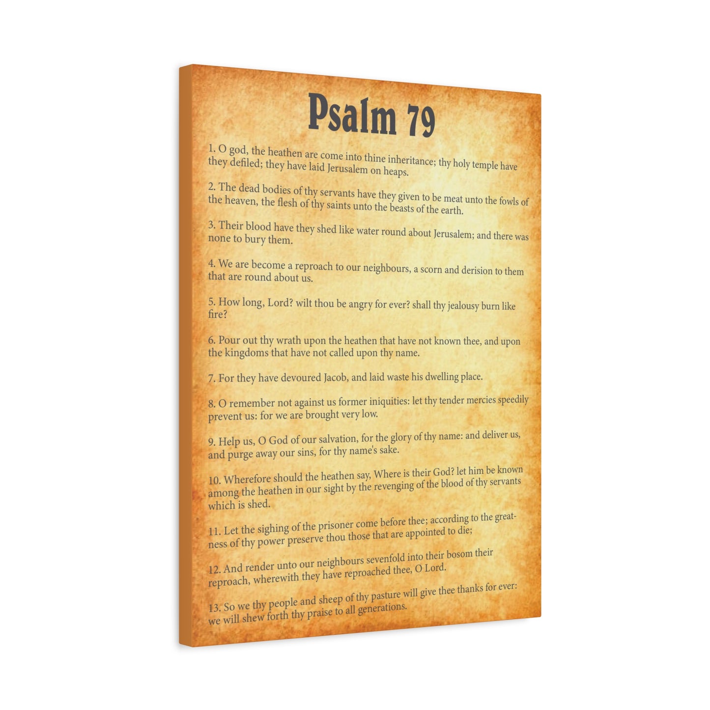 Scripture Walls Psalm 79 Gold Bible Chapter Canvas Christian Wall Art Ready to Hang