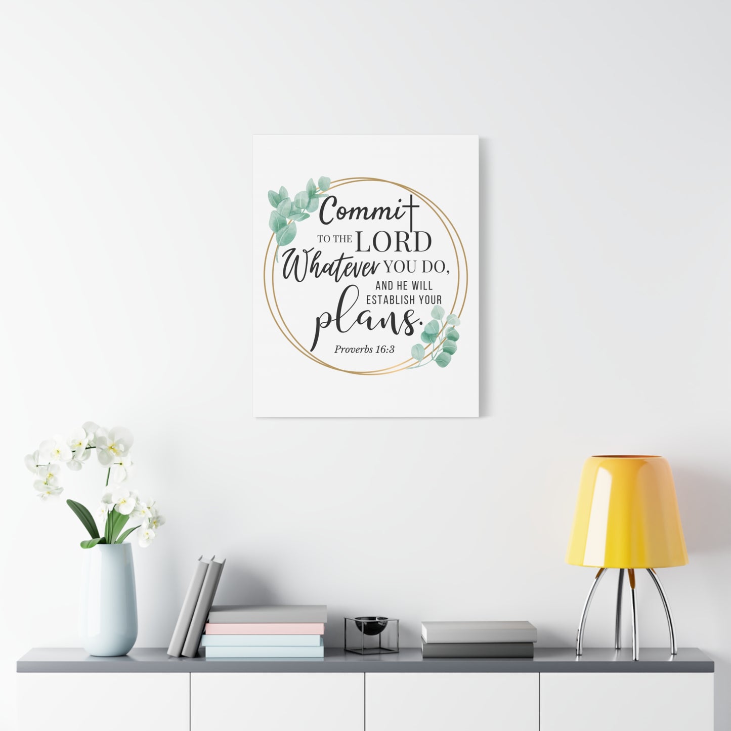 Scripture Walls Proverbs 16:3 Commit to the Lord Bible Verse Canvas Christian Wall Art Ready to Hang Unframed