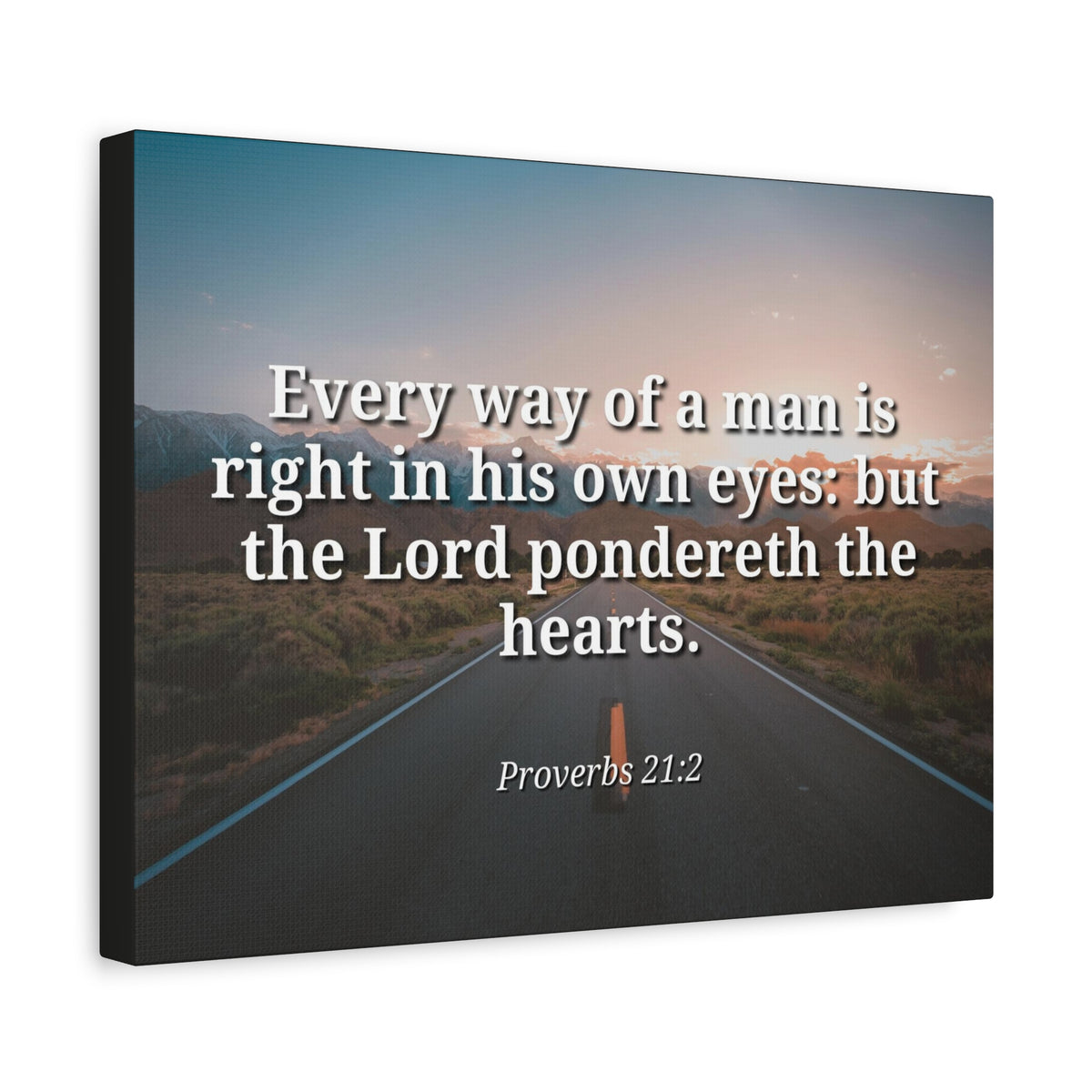Scripture Canvas The Hearts Proverbs 21:2 Christian Wall Art Bible Verse Print Ready to Hang