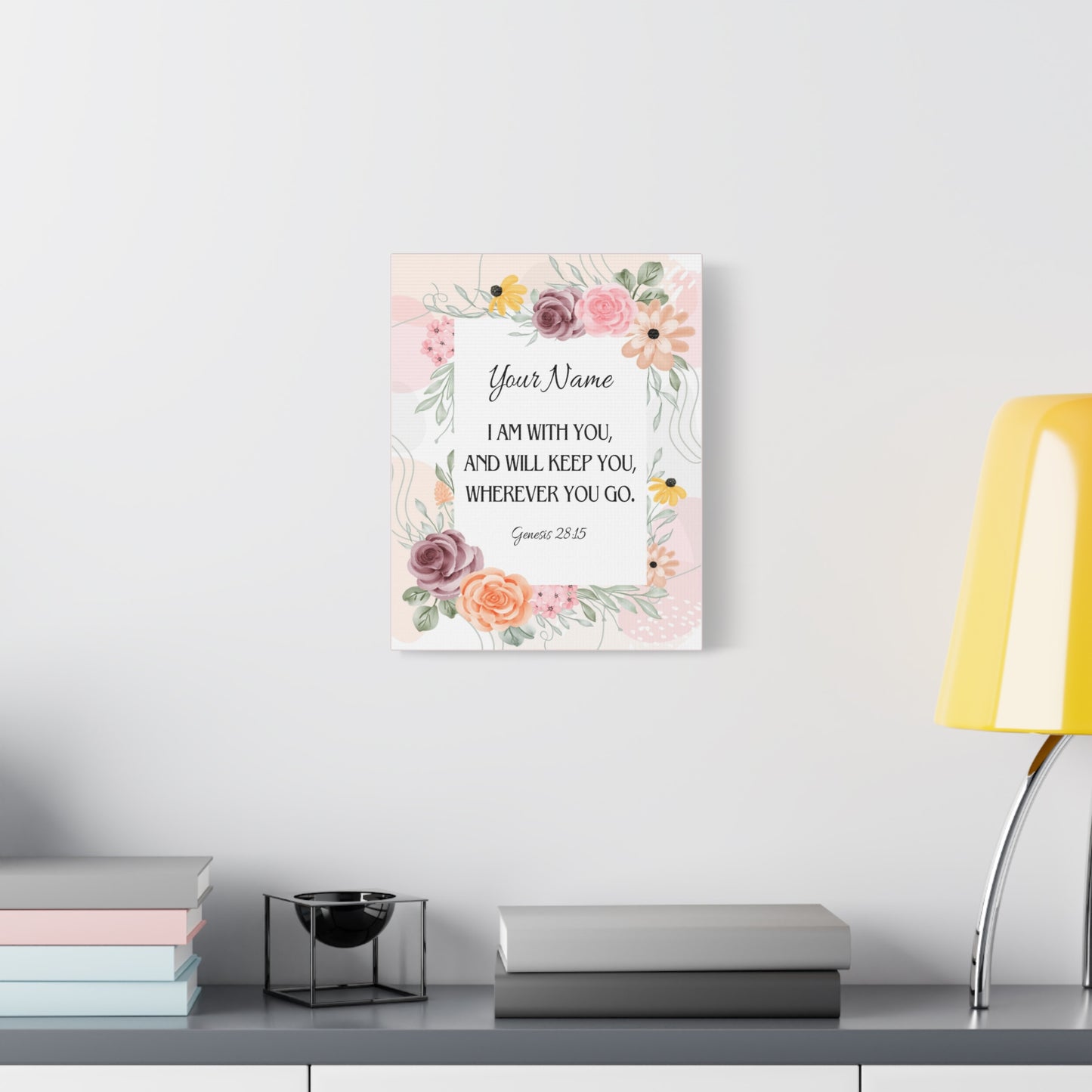 Scripture Walls Personalized Genesis 28:15 I Am With You  Bible Chapter Canvas Christian Wall Art Ready to Hang