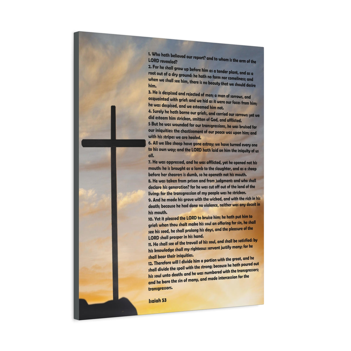 Scripture Canvas Despised and Rejected Isaiah 53 Christian Wall Art Bible Verse Print Ready to Hang