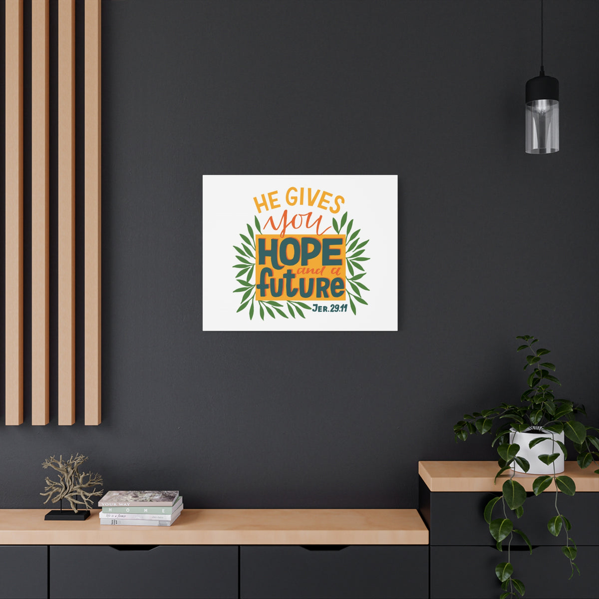 Scripture Canvas Hope And A Future Jer 29:11 Christian Wall Art Bible Verse Print Ready to Hang
