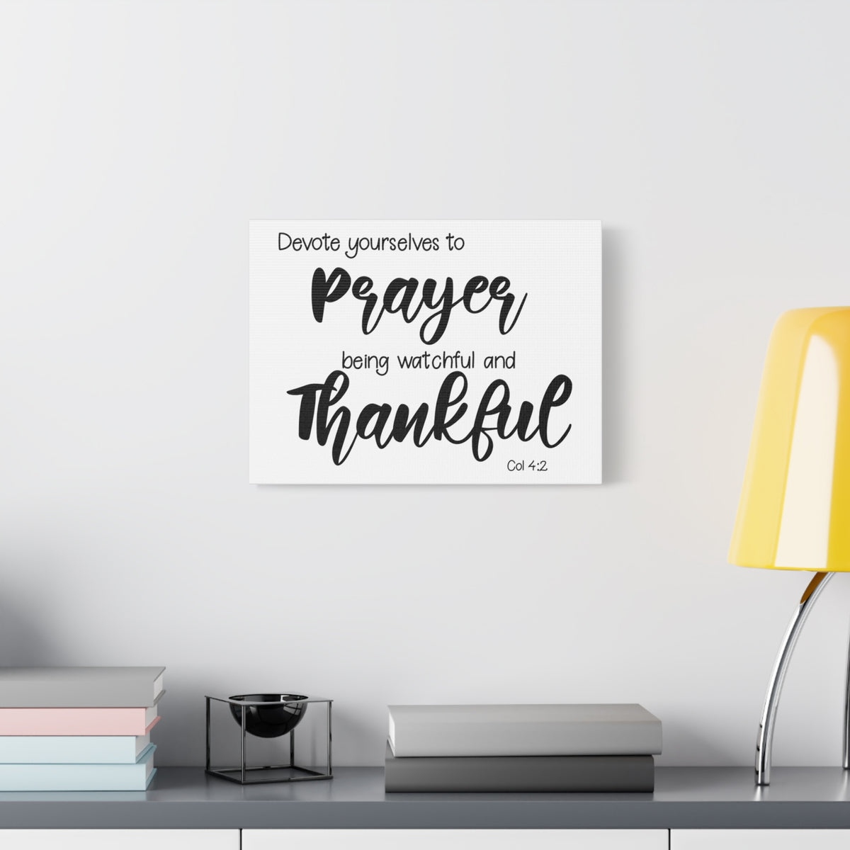 Scripture Canvas Watchful And Thankful Col 4:2 Christian Wall Art Bible Verse Print Ready to Hang